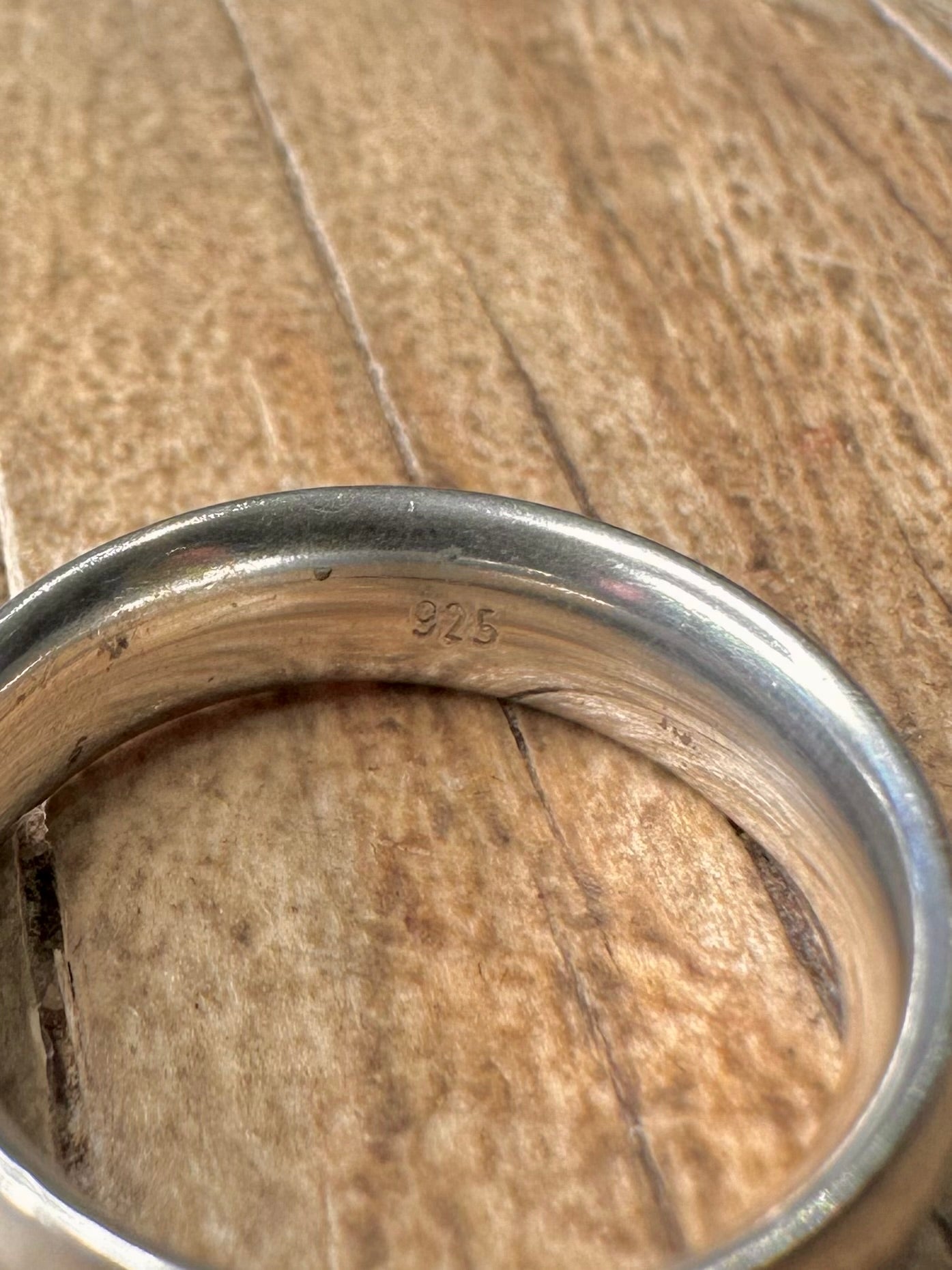 Vintage Wavy Line Band 925 Sterling Silver Size N Ring