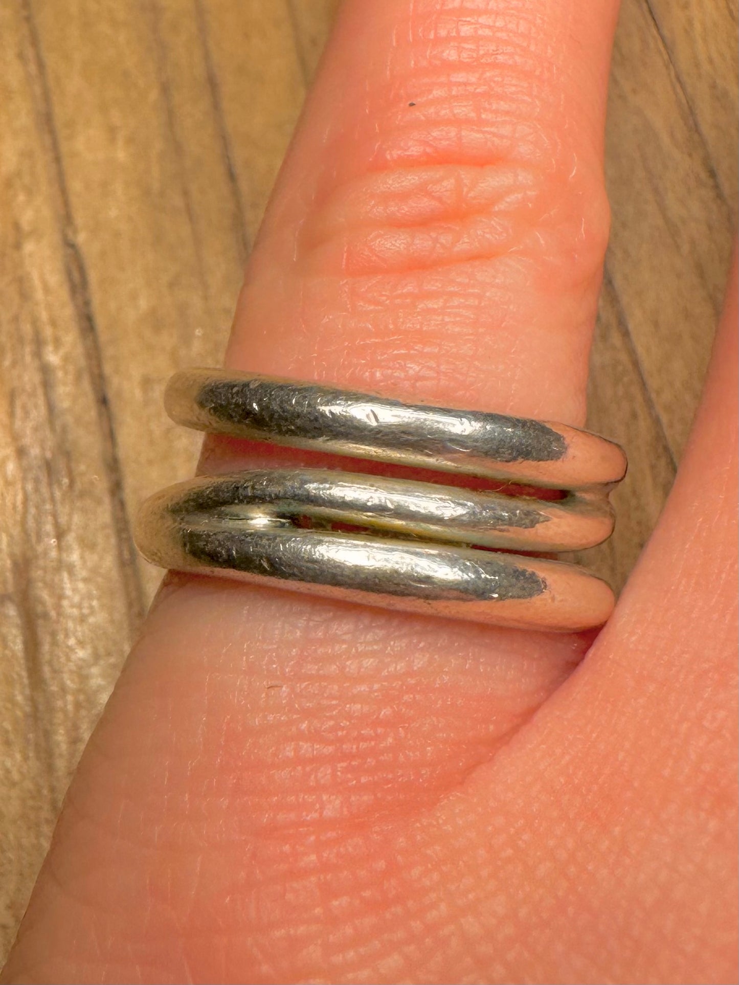 Vintage Tiffany & Co Zig Zag Band Italy 925 Sterling Silver Size O Ring