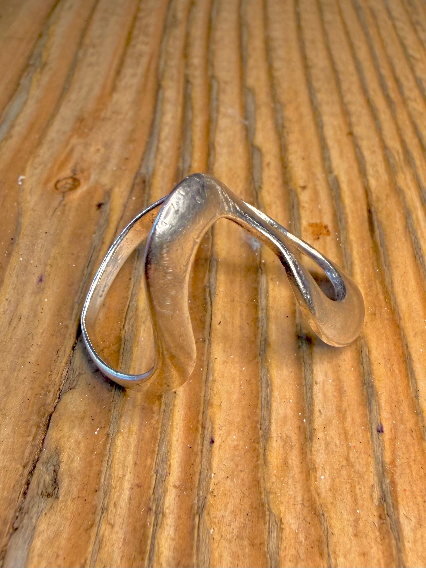 Abstract Wave 925 Sterling Silver Size T Ring