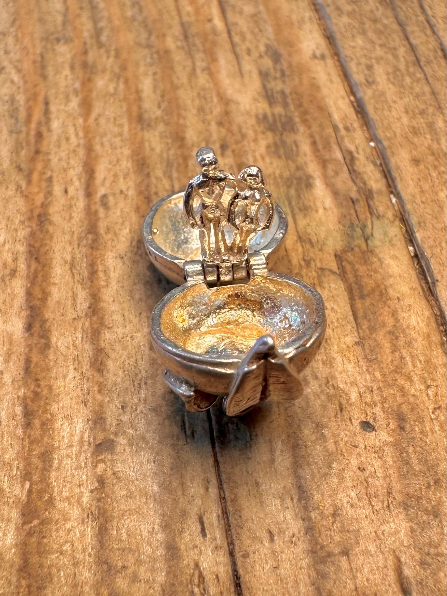 Apple Nuvo Hinged Adam and Eve 925 Sterling Silver Charm Pendant