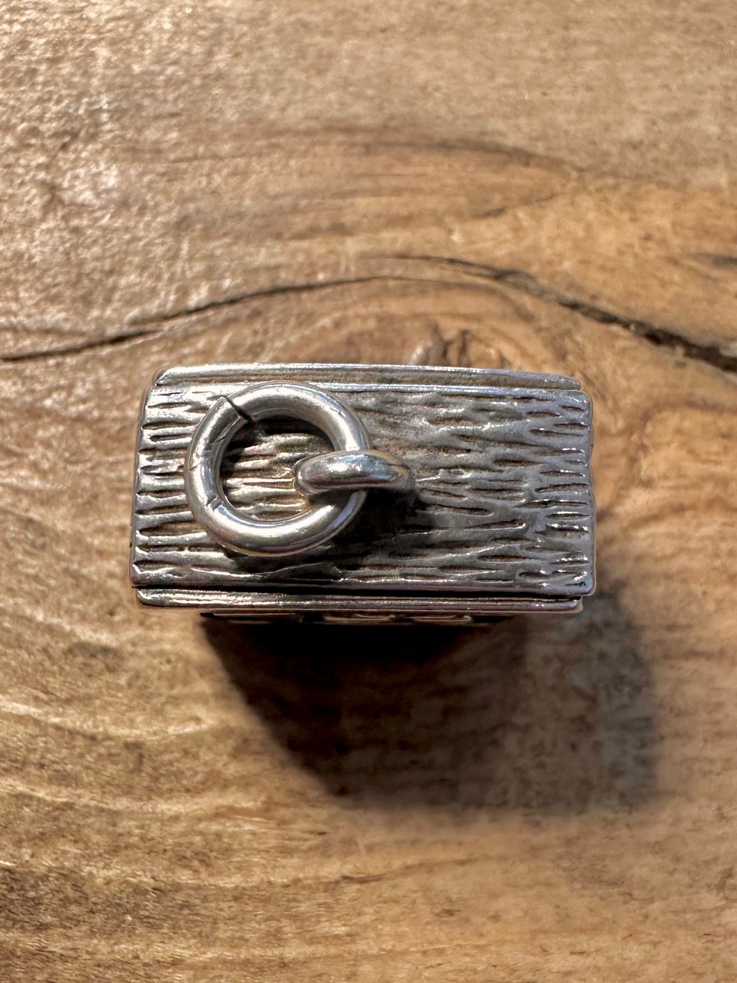 Vintage 1976 1+Oz Textured Block 925 Silver Pendant