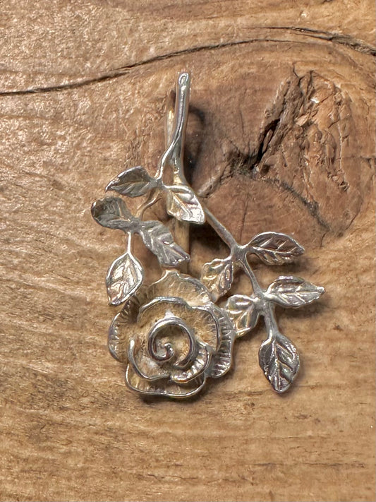 Vintage Rose 925 Silver Pendant