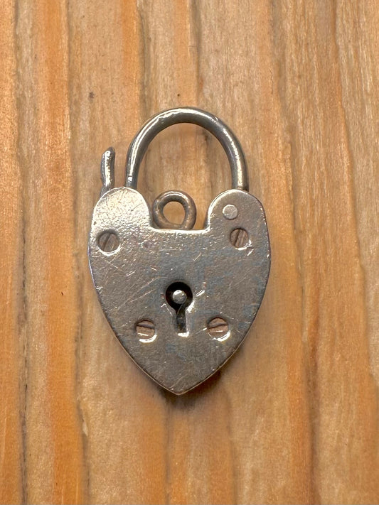 Vintage 1958 Heart Padlock 925 Sterling Silver Pendant