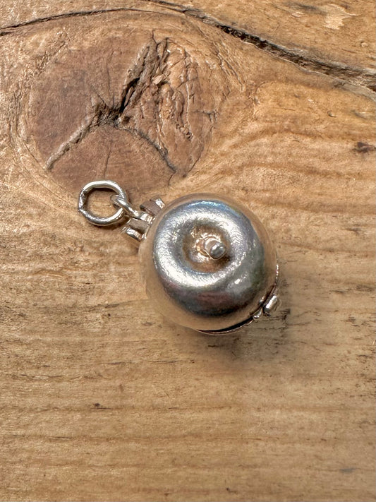 Vintage Apple with Adam and Eve 925 Silver Charm Pendant