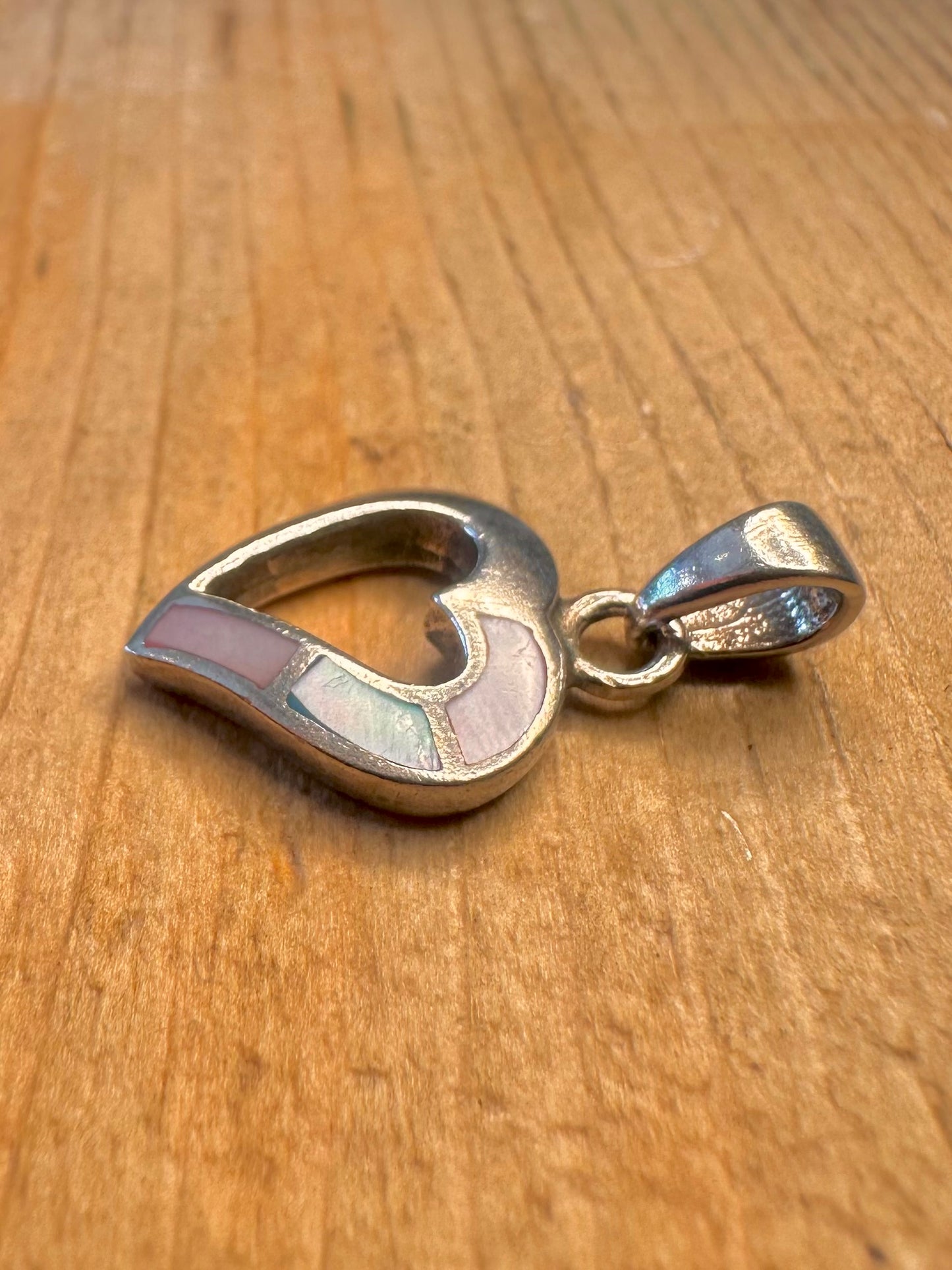 Mother of Pearl Heart 925 Sterling Silver Pendant