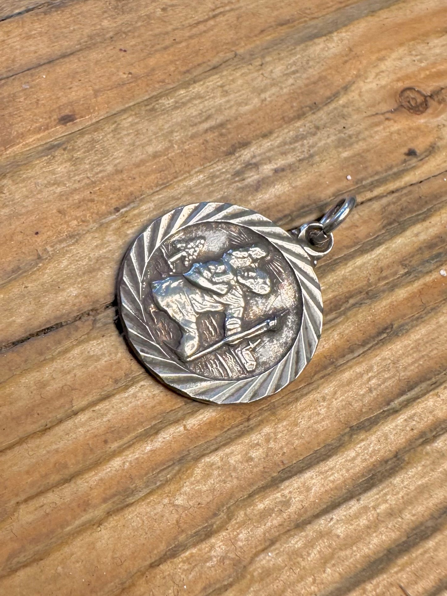 St Christopher Scolloped Transport Back 925 Sterling Silver Pendant