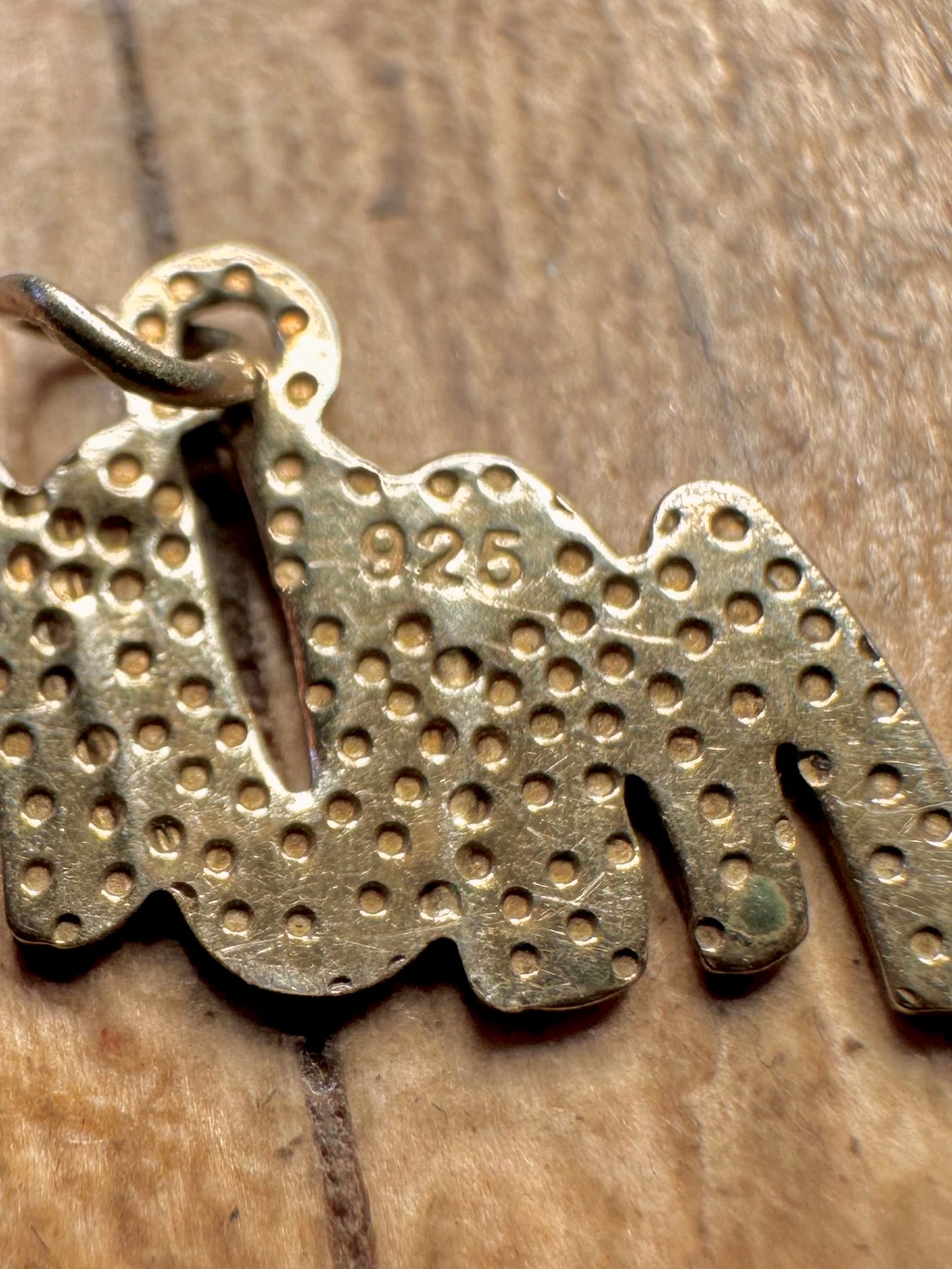 Vintage Mum Gold on 925 Silver Pendant