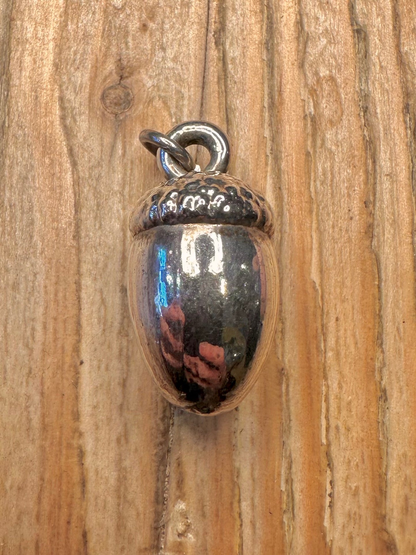 Vintage Acorn 925 Sterling Silver Charm Pendant