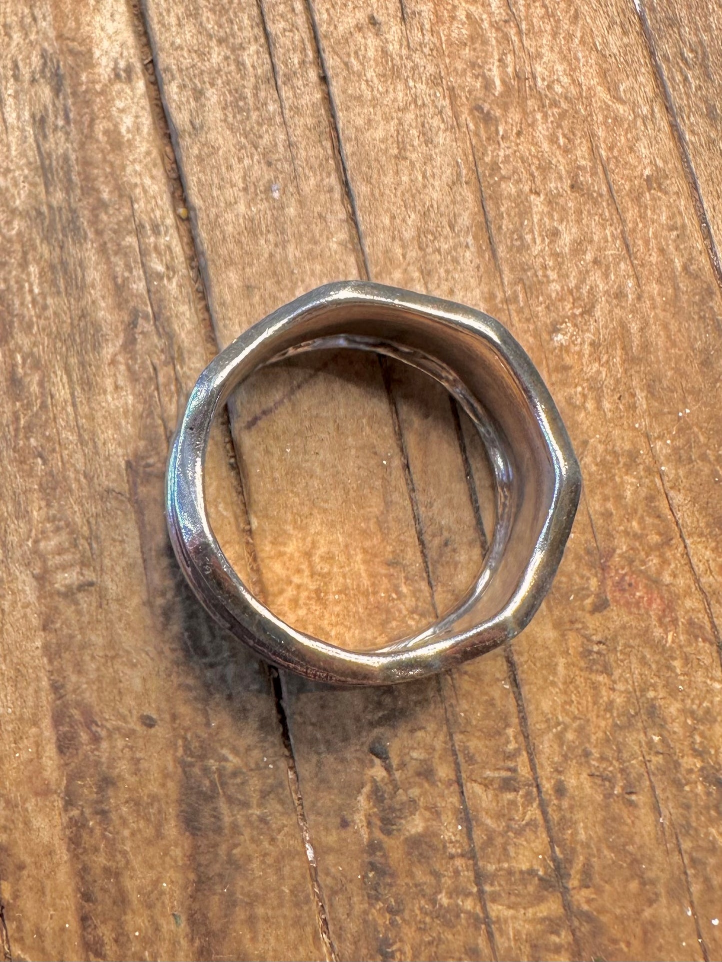 Wavy Band Decorative Spinner 925 Sterling Silver Size U1/2 Ring