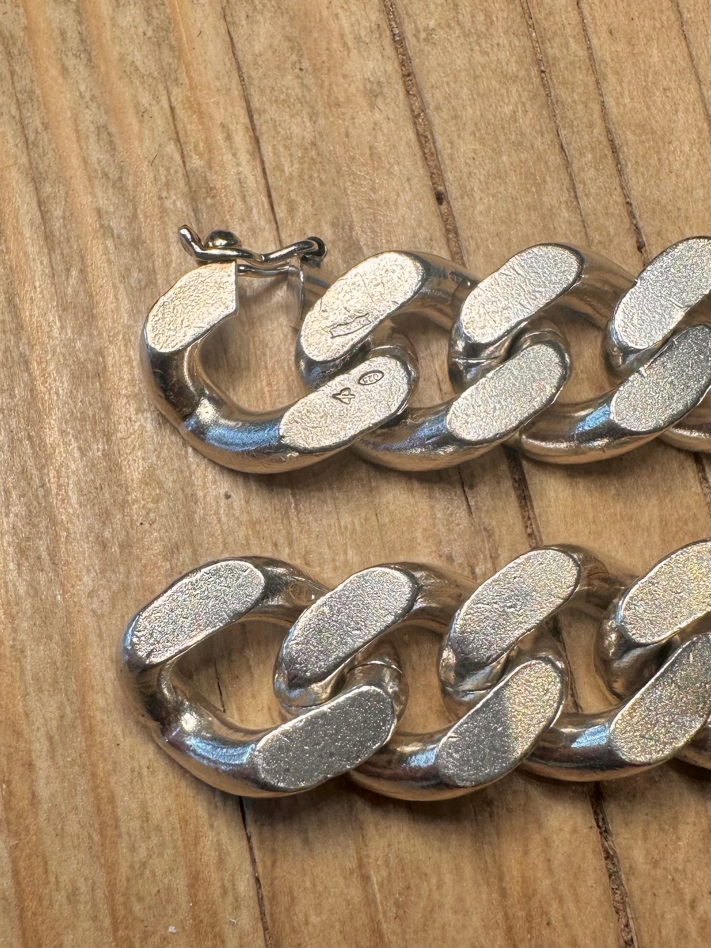 Vintage 1974 Identity Curb Chain 925 Sterling Silver 8.5 inch Bracelet