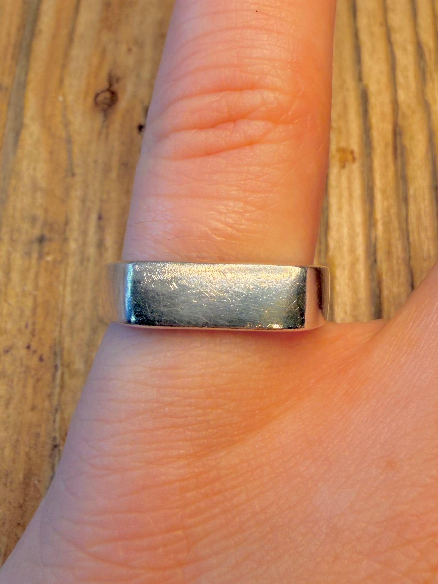 Flat Rectangle 925 Sterling Silver Size O Ring
