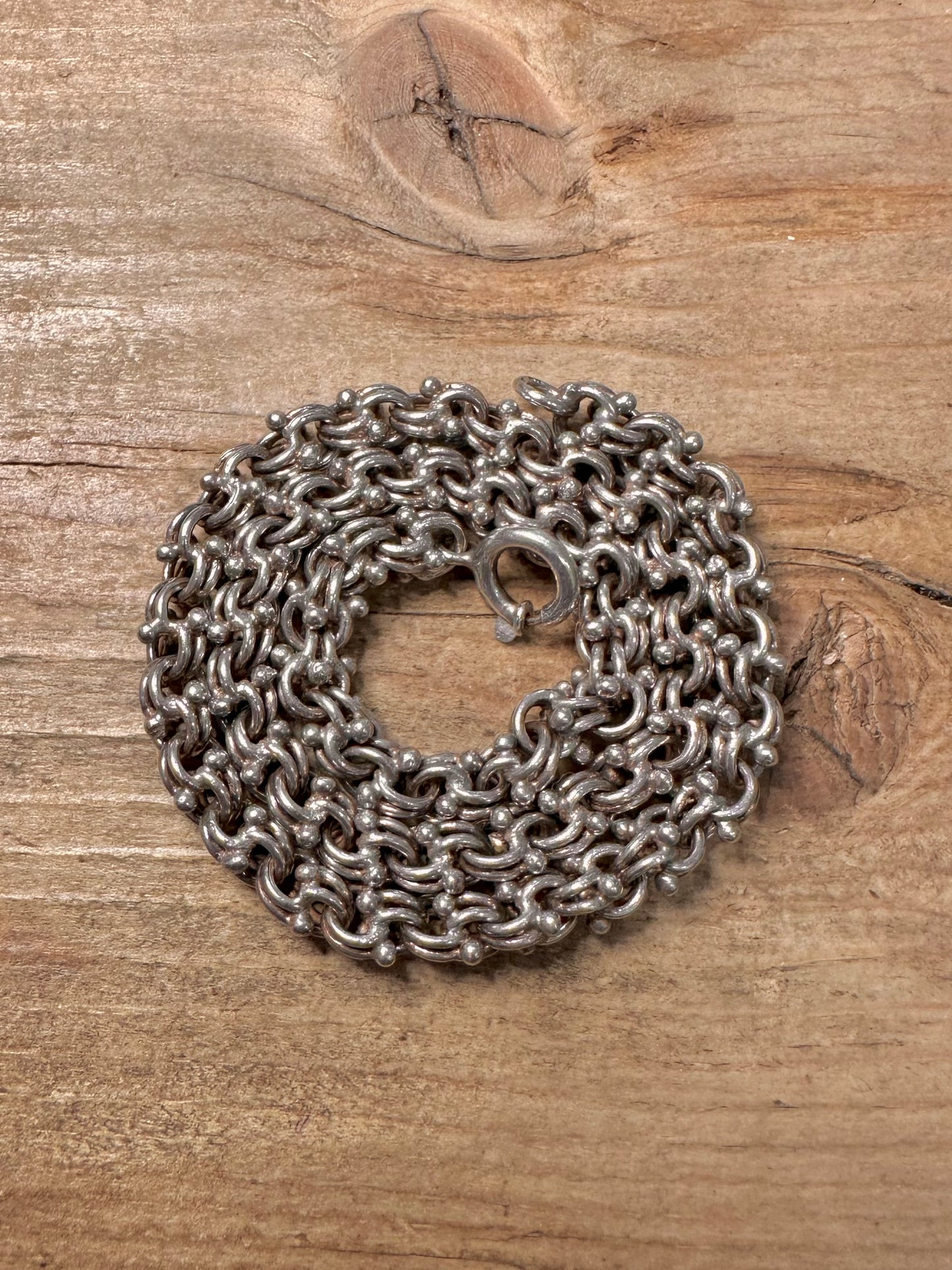 Vintage 1973 Unique Chain 925 Silver 15.6 inch Necklace
