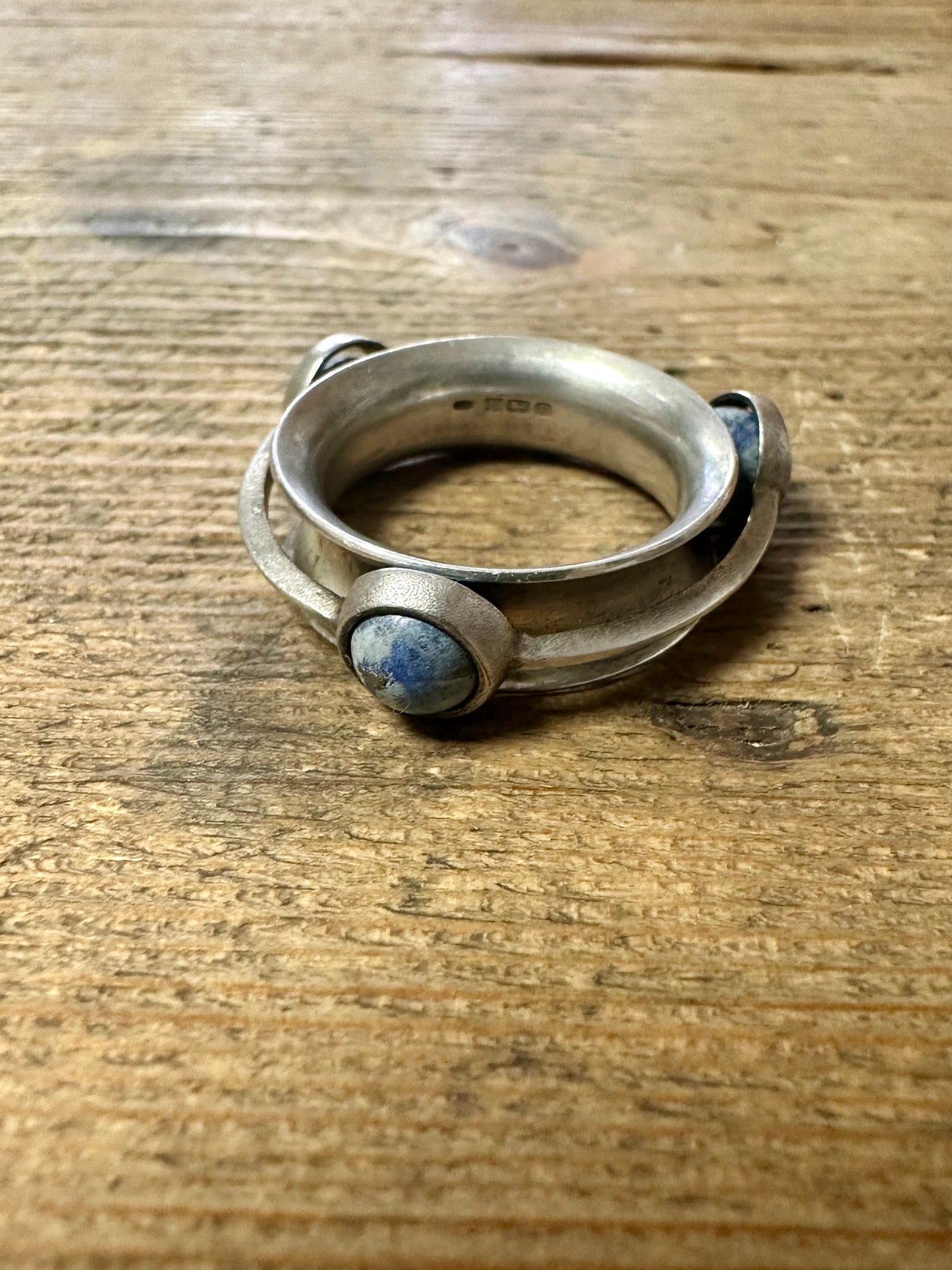 Vintage 1993 Ball Balls Spinner 925 Silver Size Q Ring