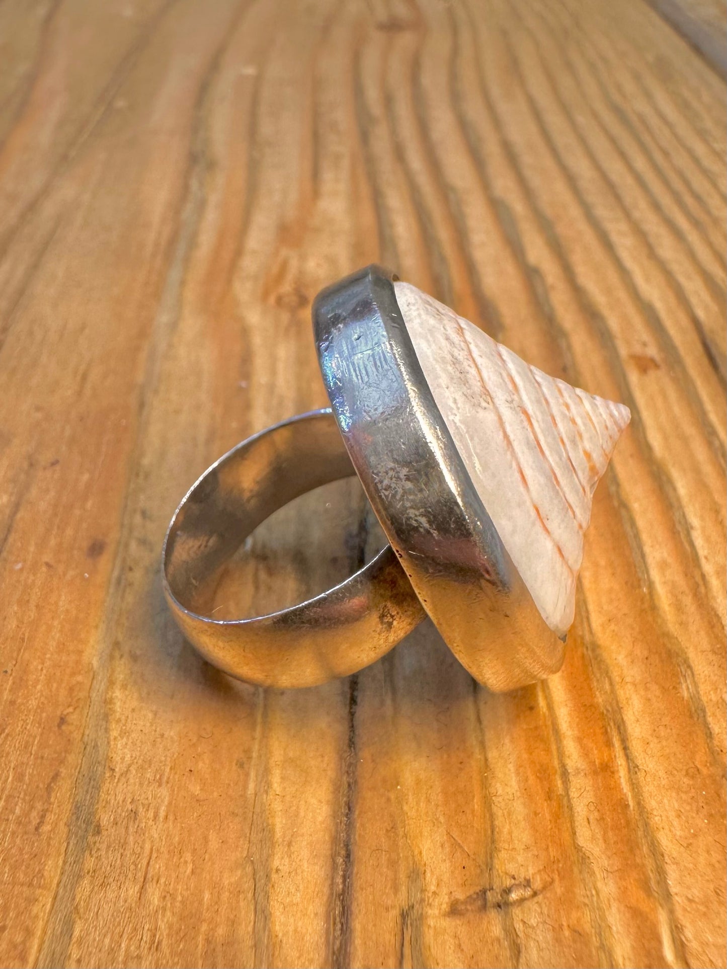 Shell Eye Shiva 925 Sterling Silver Size N Ring