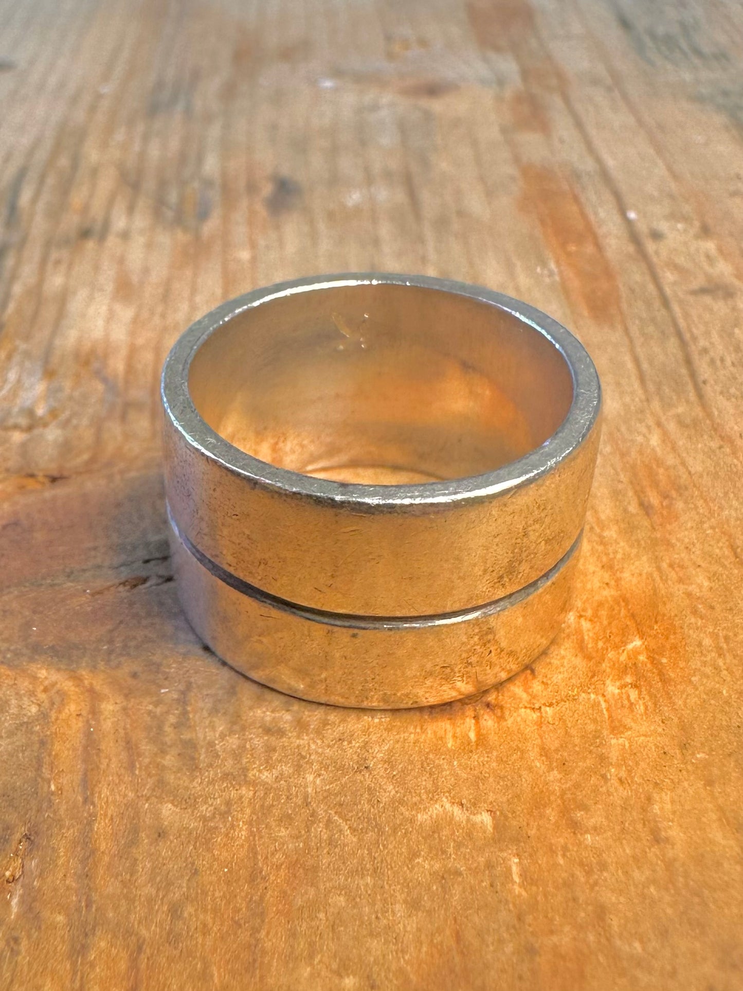 Double Band Smiling Face 925 Sterling Silver Size T Ring