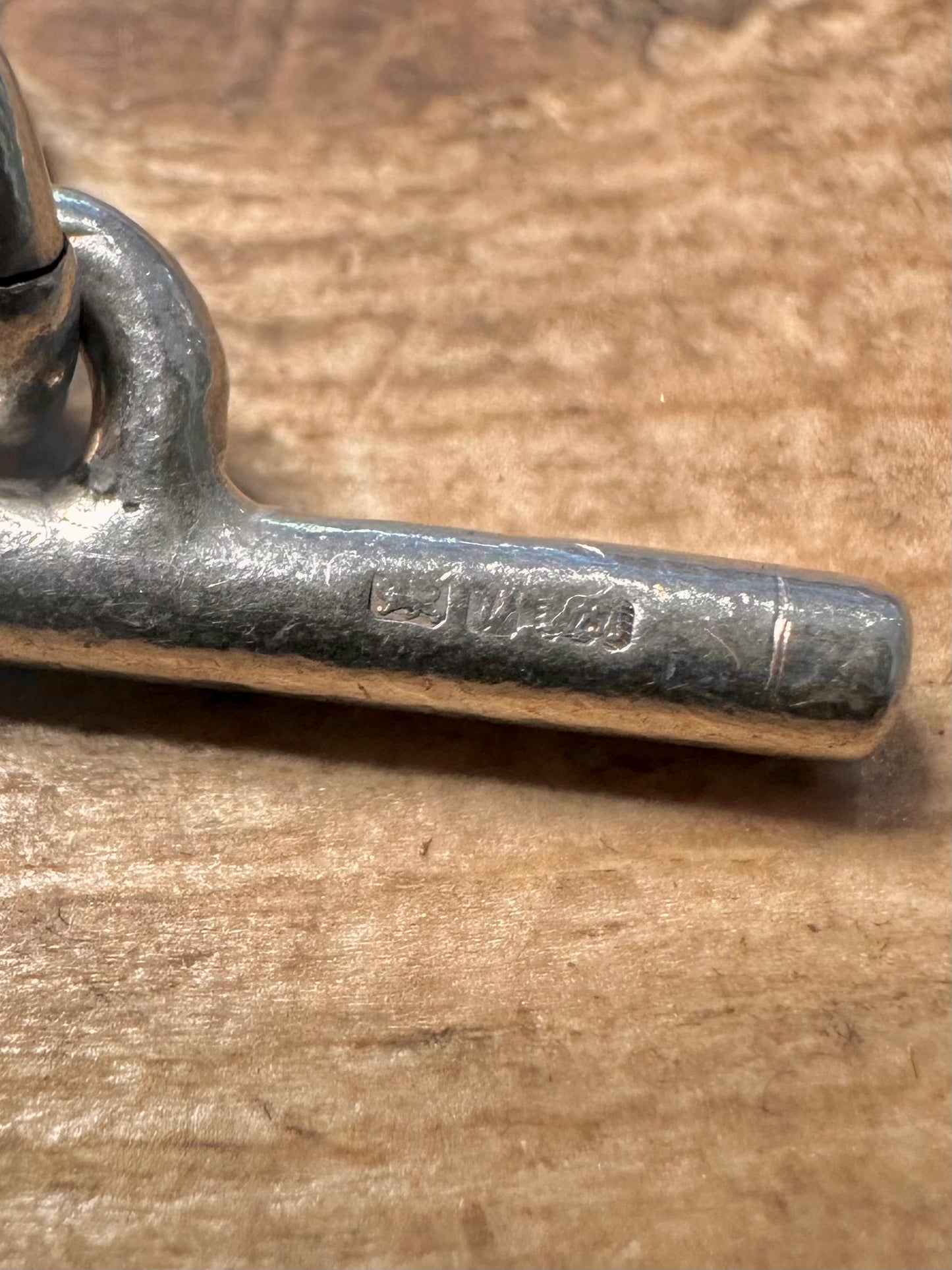 Vintage Curb Chain T Bar Clasp 925 Silver Marked Every Link 16.3 inch Necklace