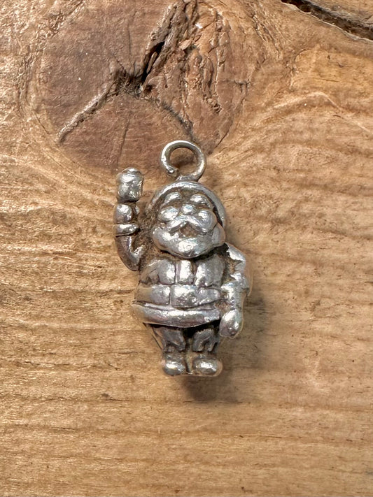 Vintage Santa Claus 925 Silver Charm Pendant