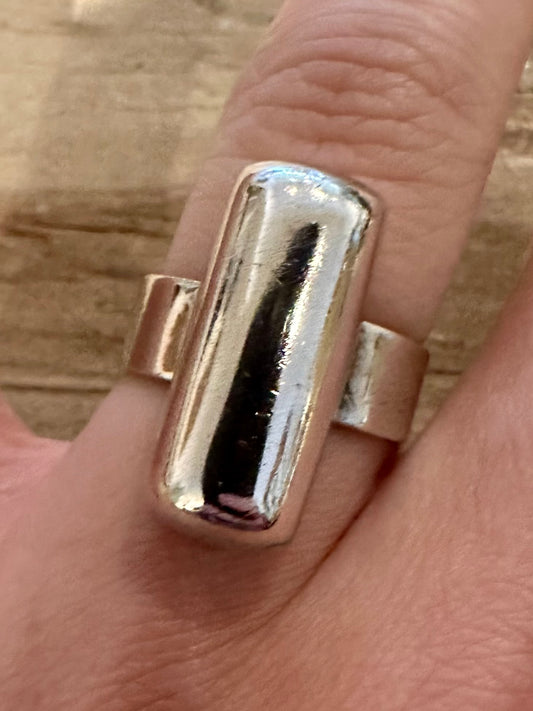 Modernist Bar 925 Silver Size R Ring