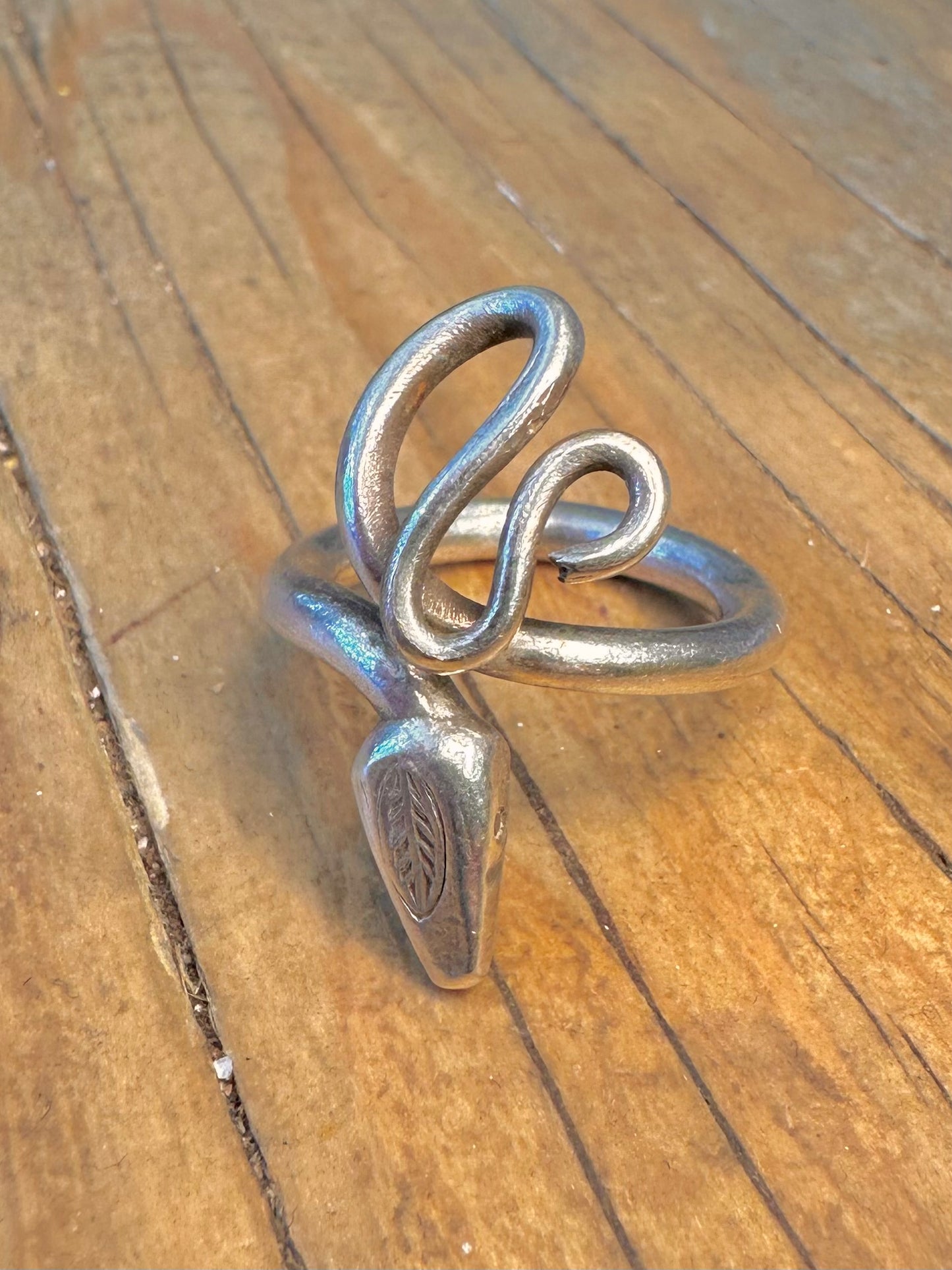 Coiled Snake 925 Sterling Silver Size M Ring
