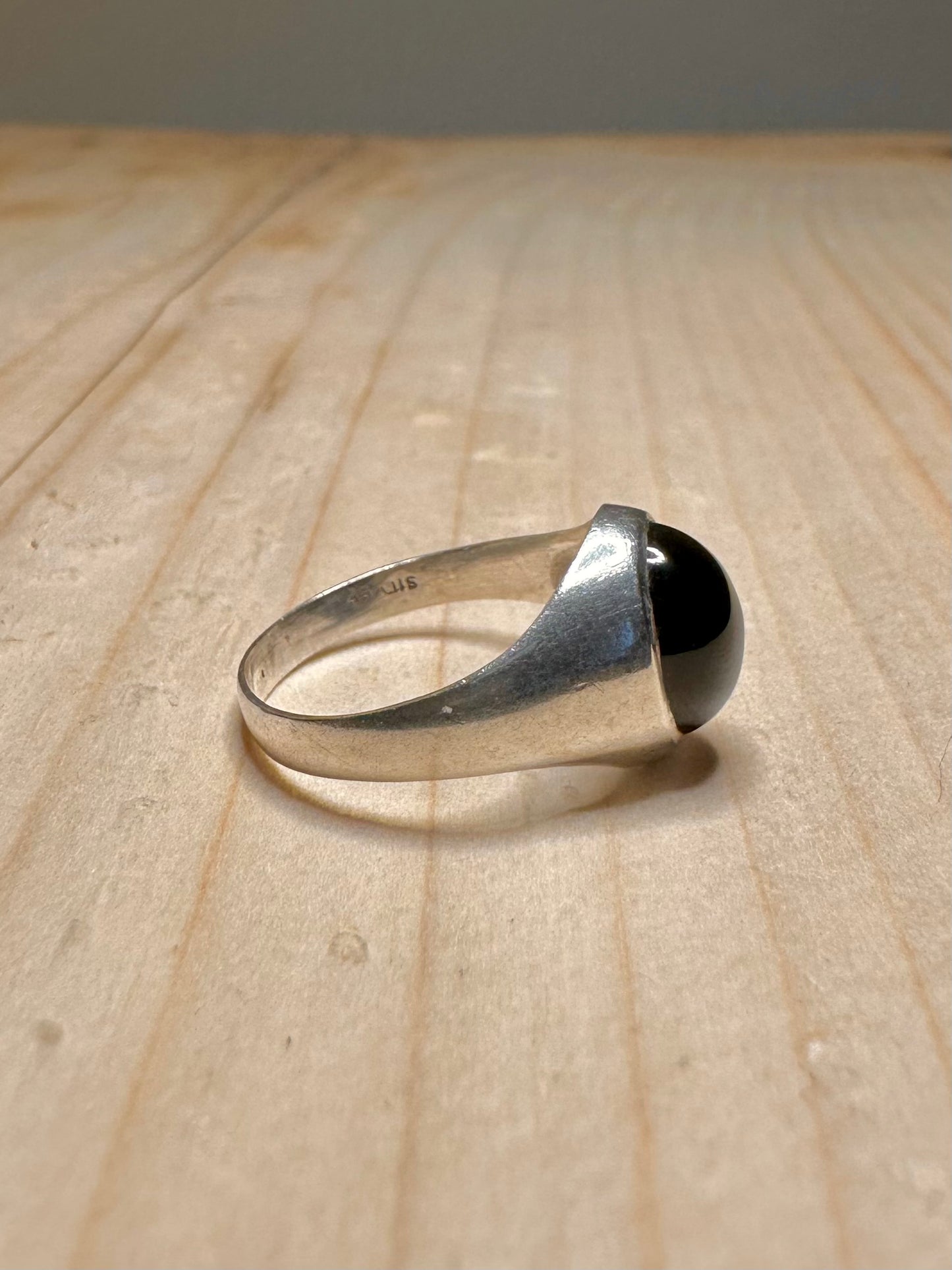 Onyx Signet 925 Sterling Silver Size O Ring
