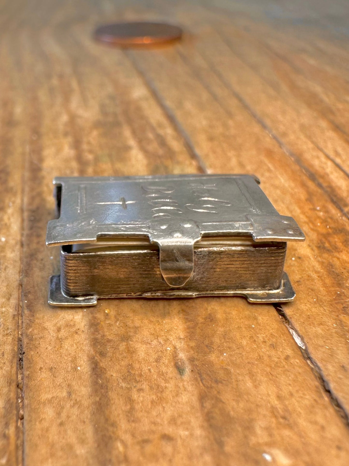 Heilige Bibel Eröffnung mit dem Vaterunser Papier Hersteller CHIM 925 Sterling Silber Anhänger