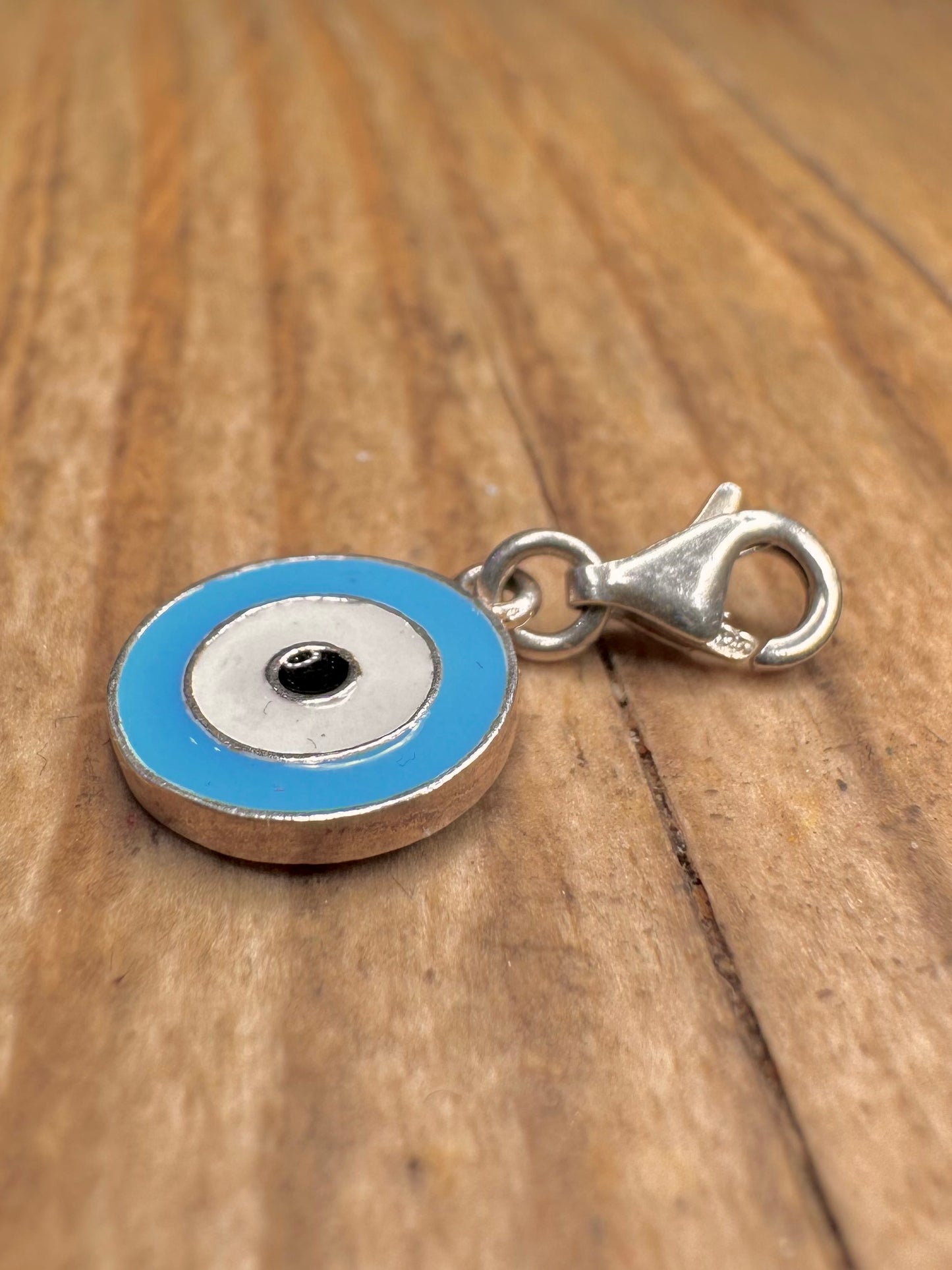 Moderner Evil Eye Verschluss 925 Sterling Silber Charm-Anhänger