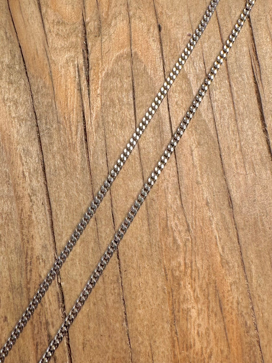 Vintage Curb Chain 925 Sterling Silver  18 inch Necklace