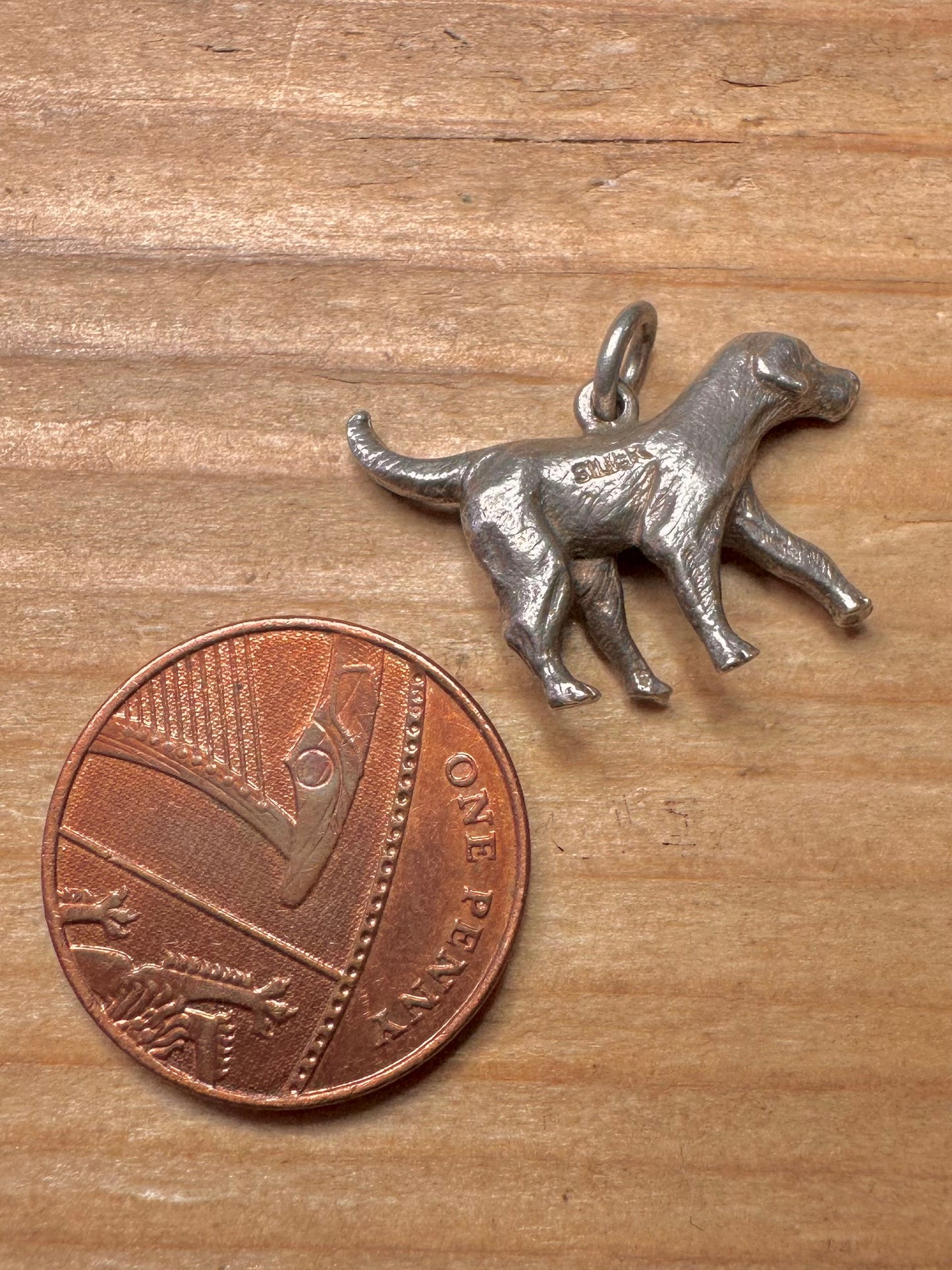 Vintage Hund 925 Sterling Silber Anhänger