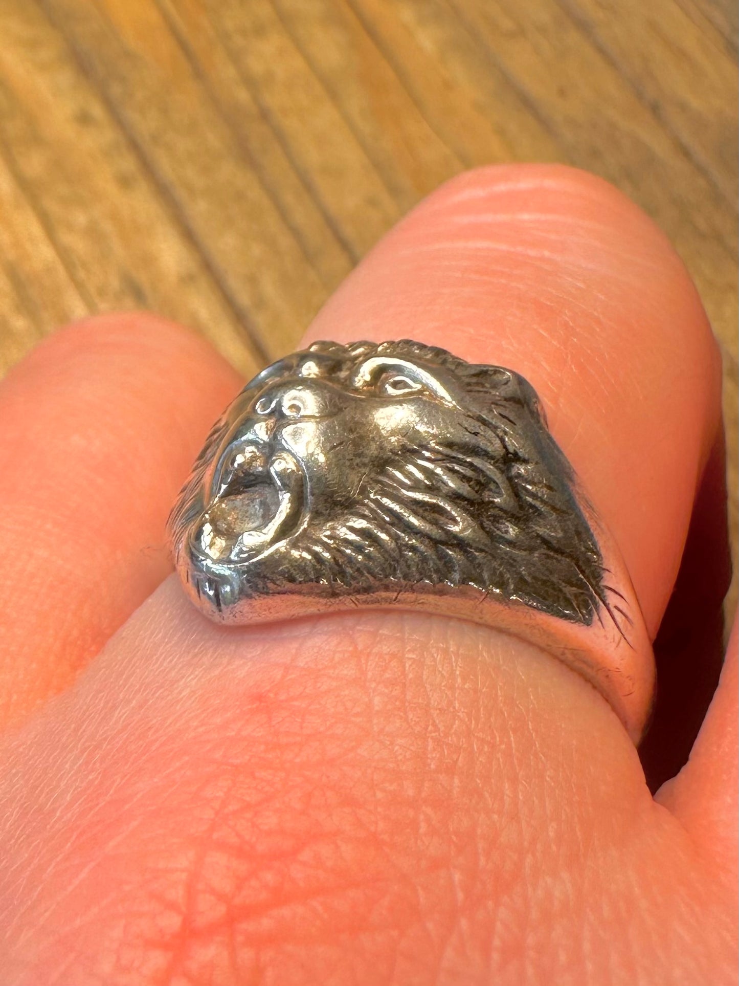 Tierkopf 835er Silber Größe V Ring