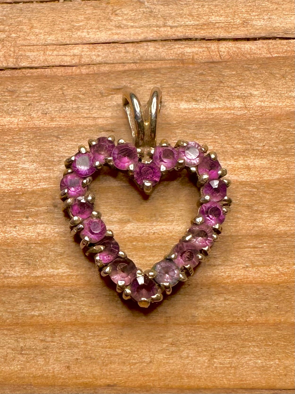 Vintage Amethyst Herz 925 Sterlingsilber Anhänger