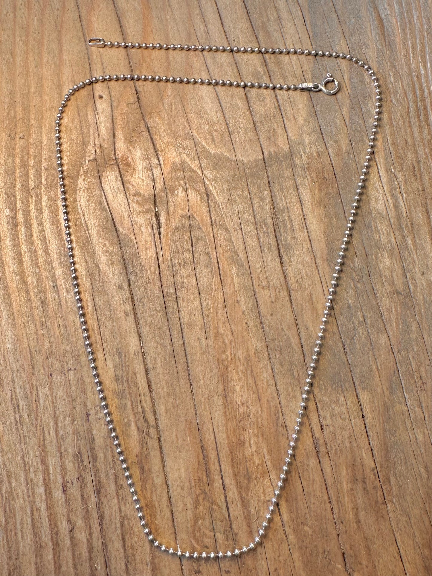 Vintage Ball Chain 925 Sterling Silver 20 inch Necklace