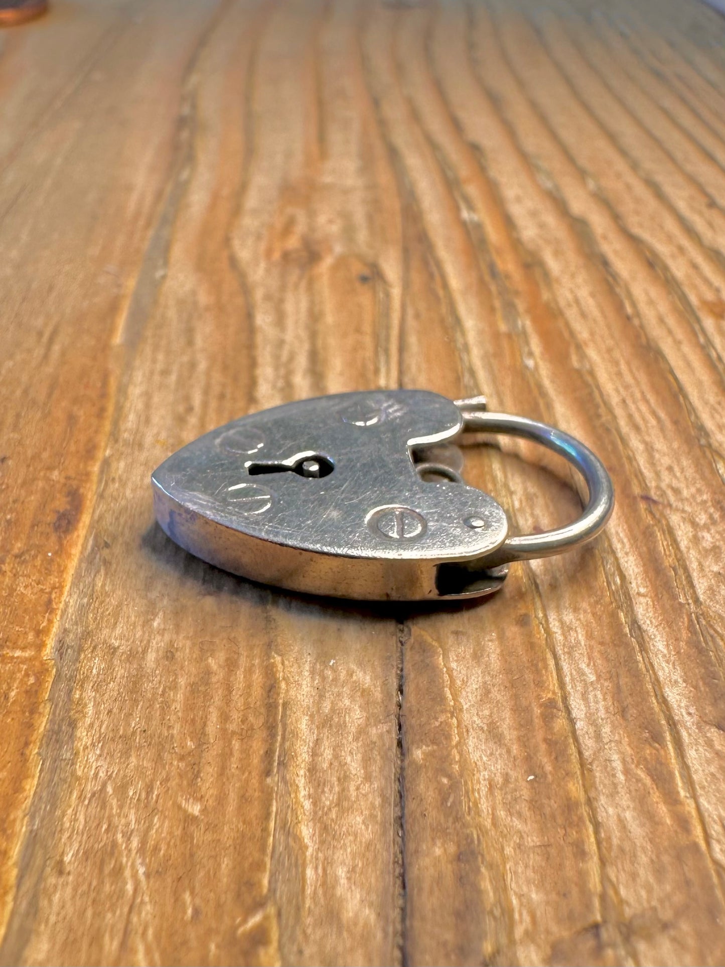 Large 1975 Heart Padlock 925 Sterling Silver Pendant