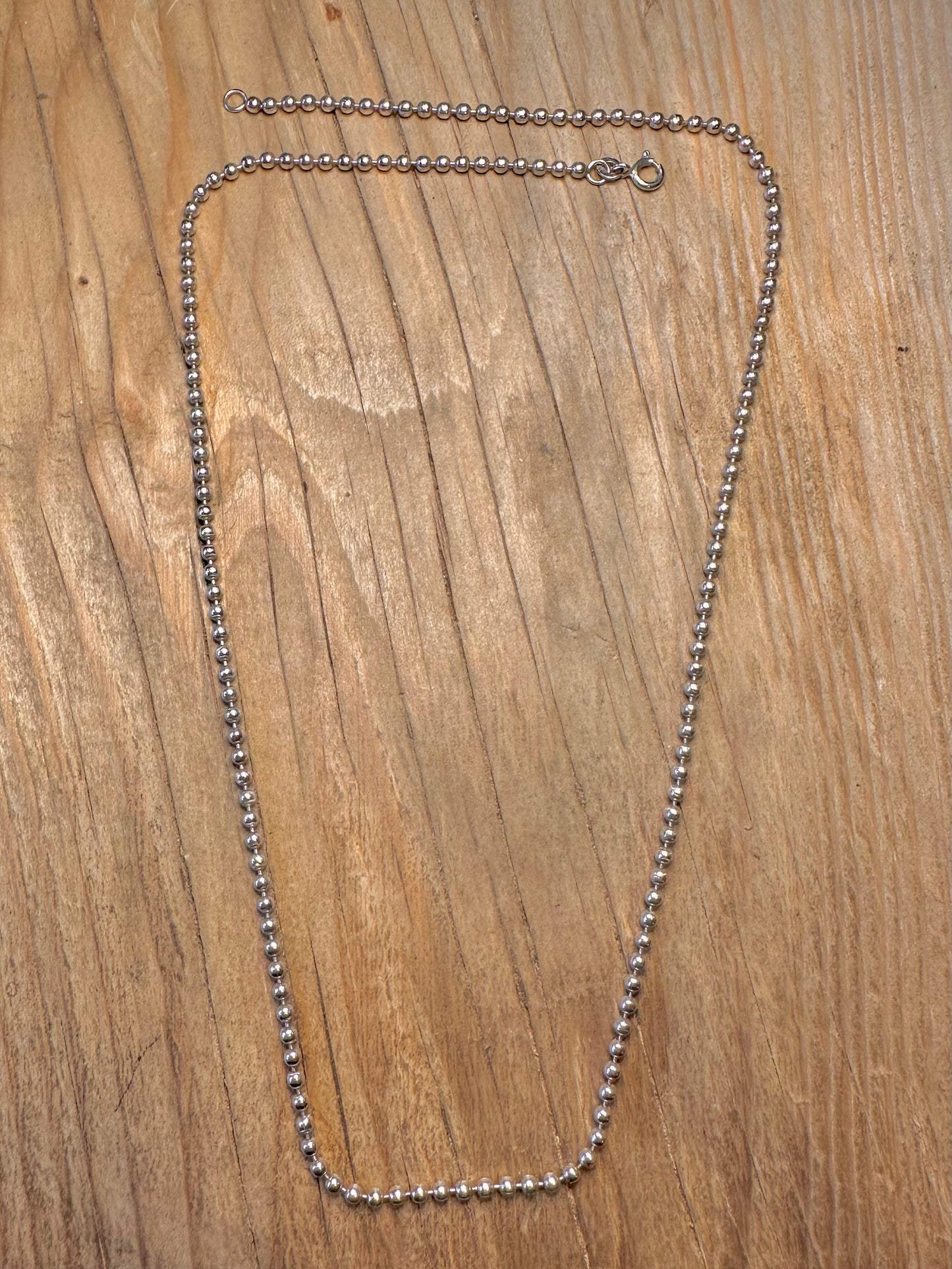 Vintage Ball Chain 925 Sterling Silver 20 inch Necklace