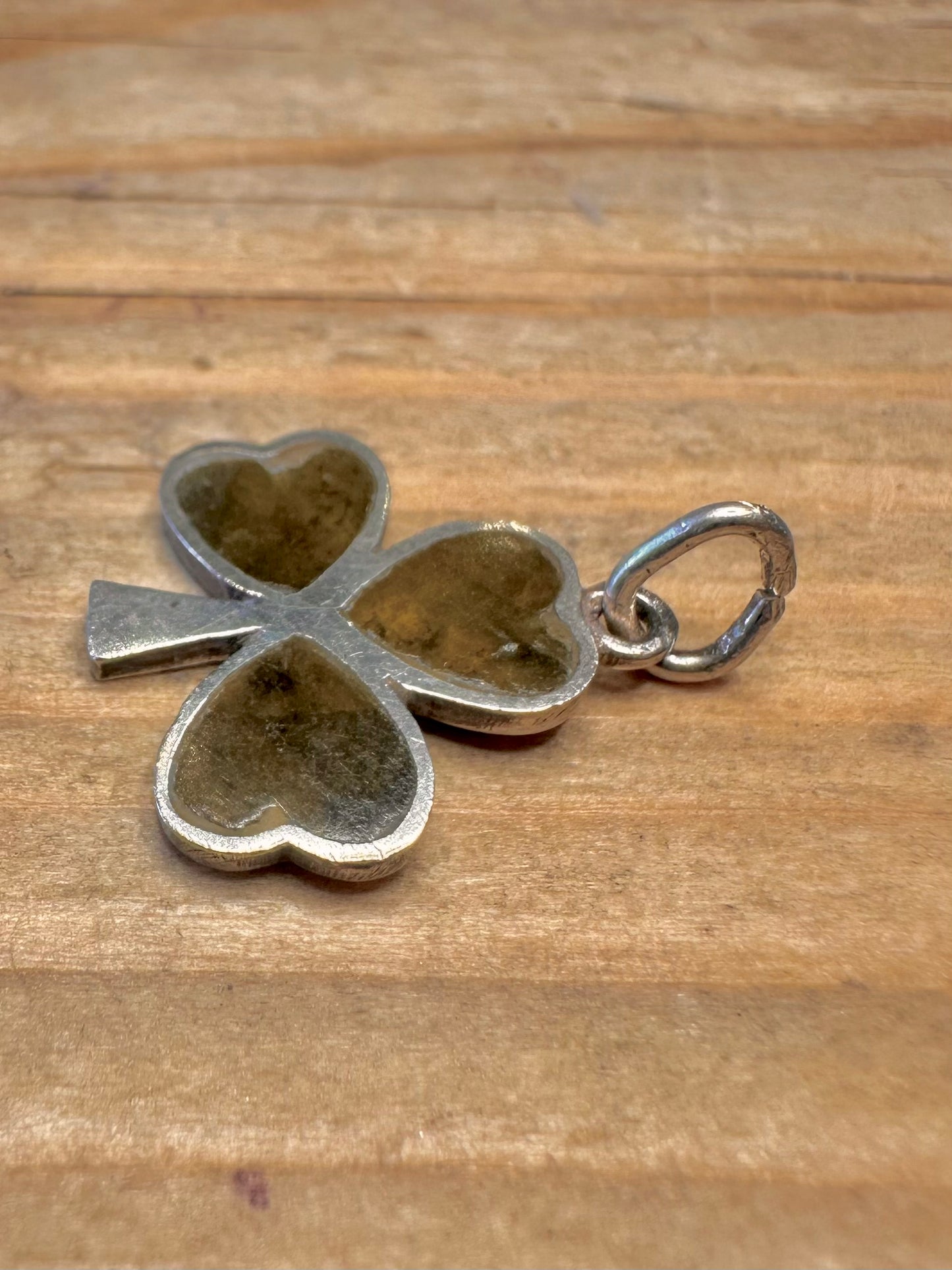 Vintage Irish Connemara Three Leaf Clover 925 Sterling Silver Pendant