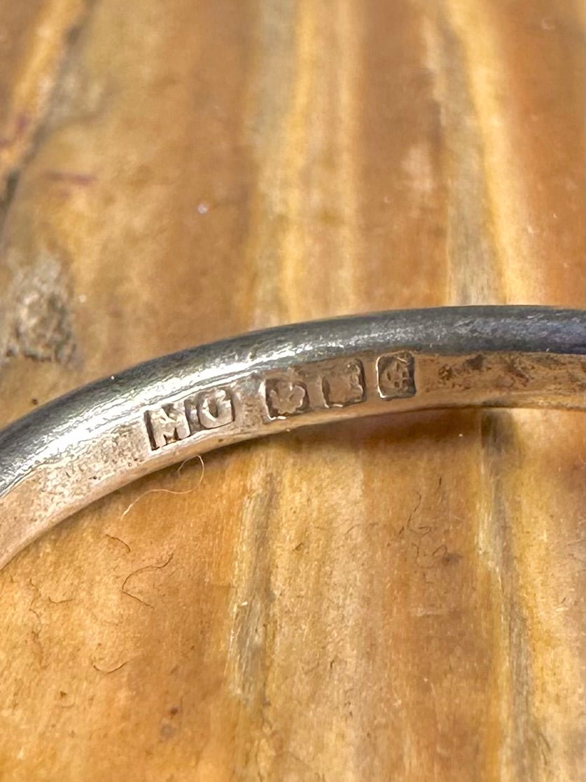 Minimalist Swirl 1962 Scottish 925 Sterling Silver Size N Ring