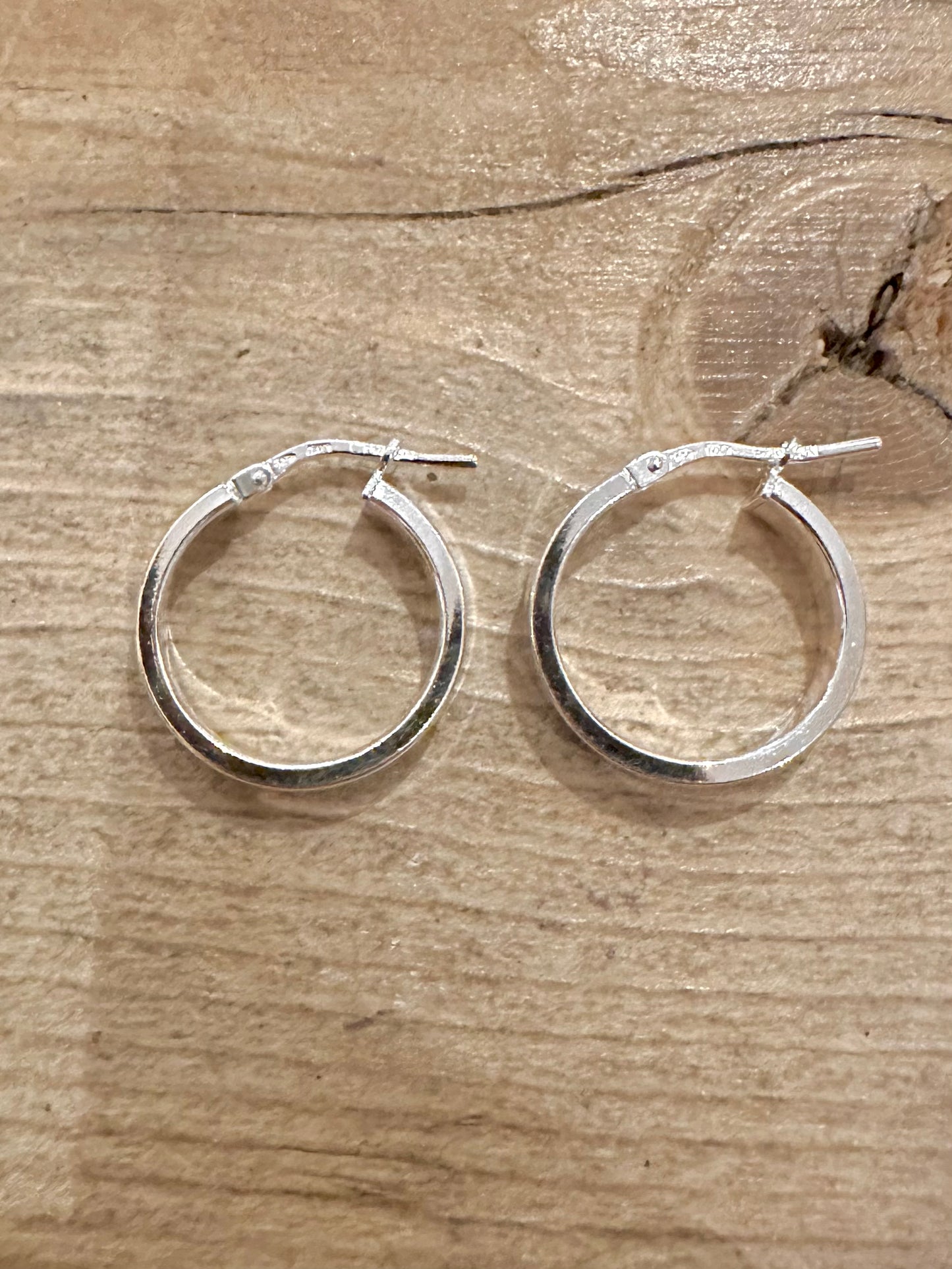 Modern Simple Chunky Italy 925 Silver Hoop Earrings