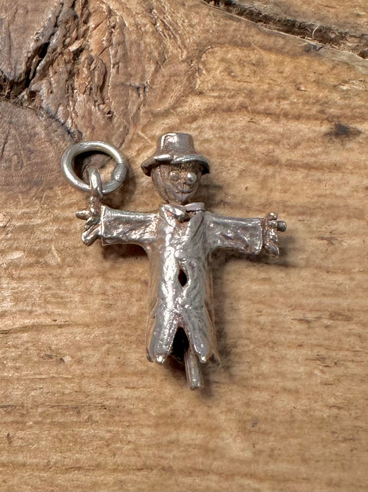 Vintage Scarecrow Moving 925 Silver Charm Pendant