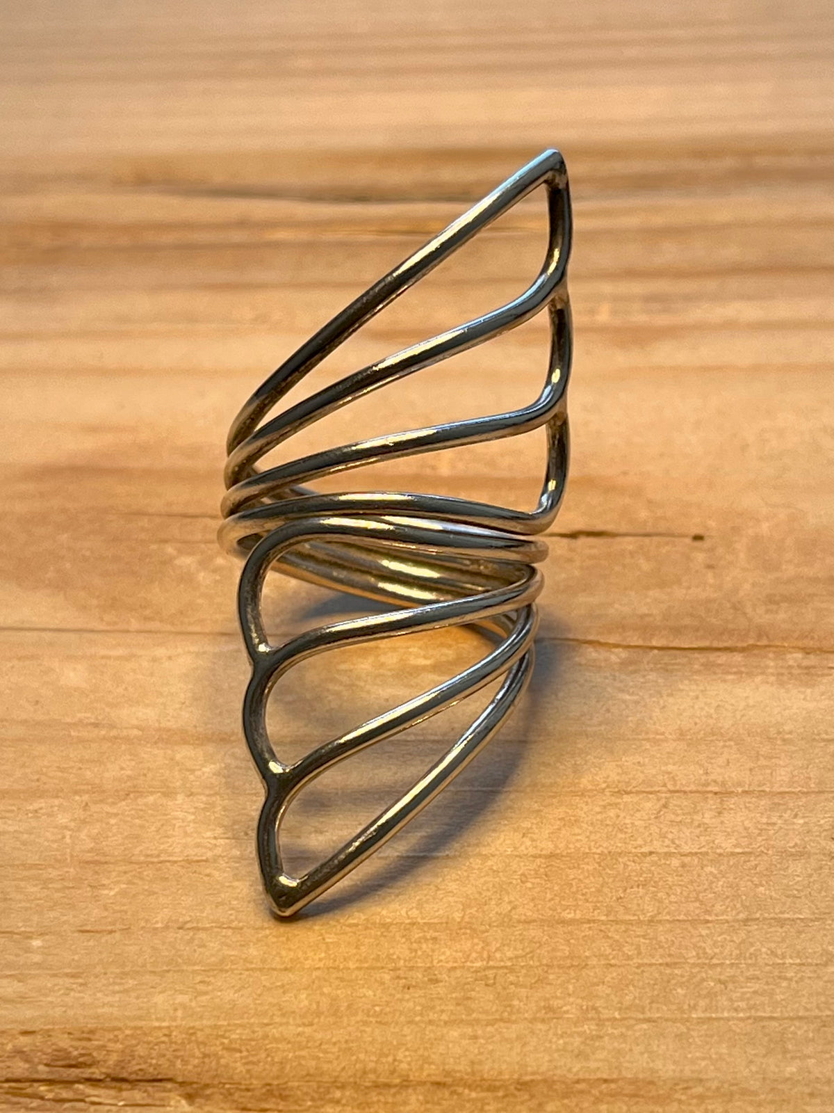 Butterfly Wing Style Long 925 Sterling Silver Size R Ring