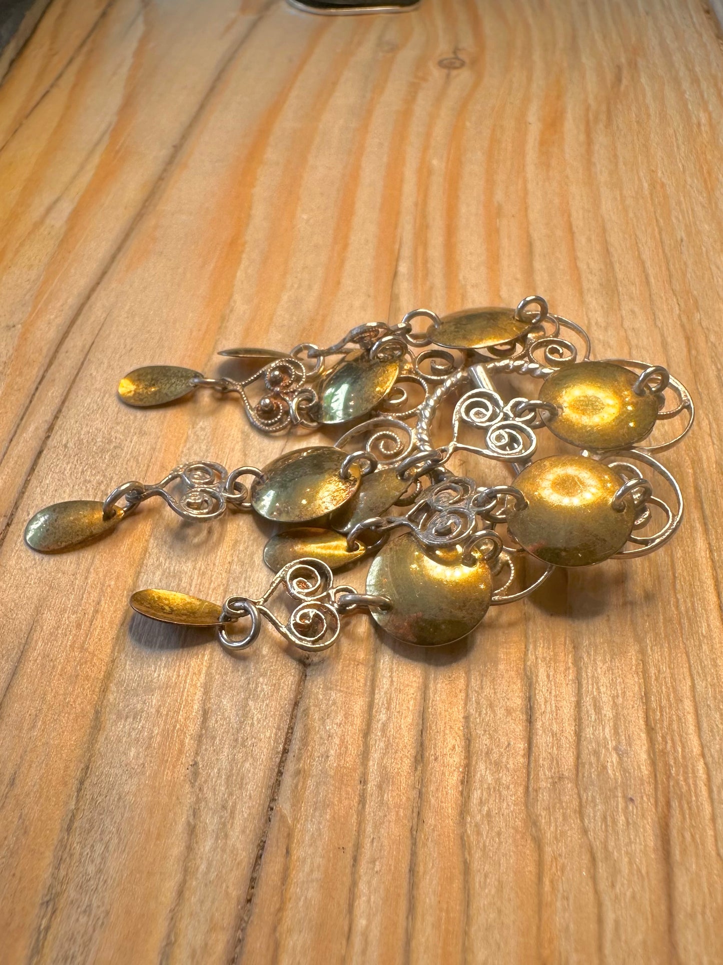 Vintage Norway Bunad Maker Solje Gold and 830 Silver Brooch