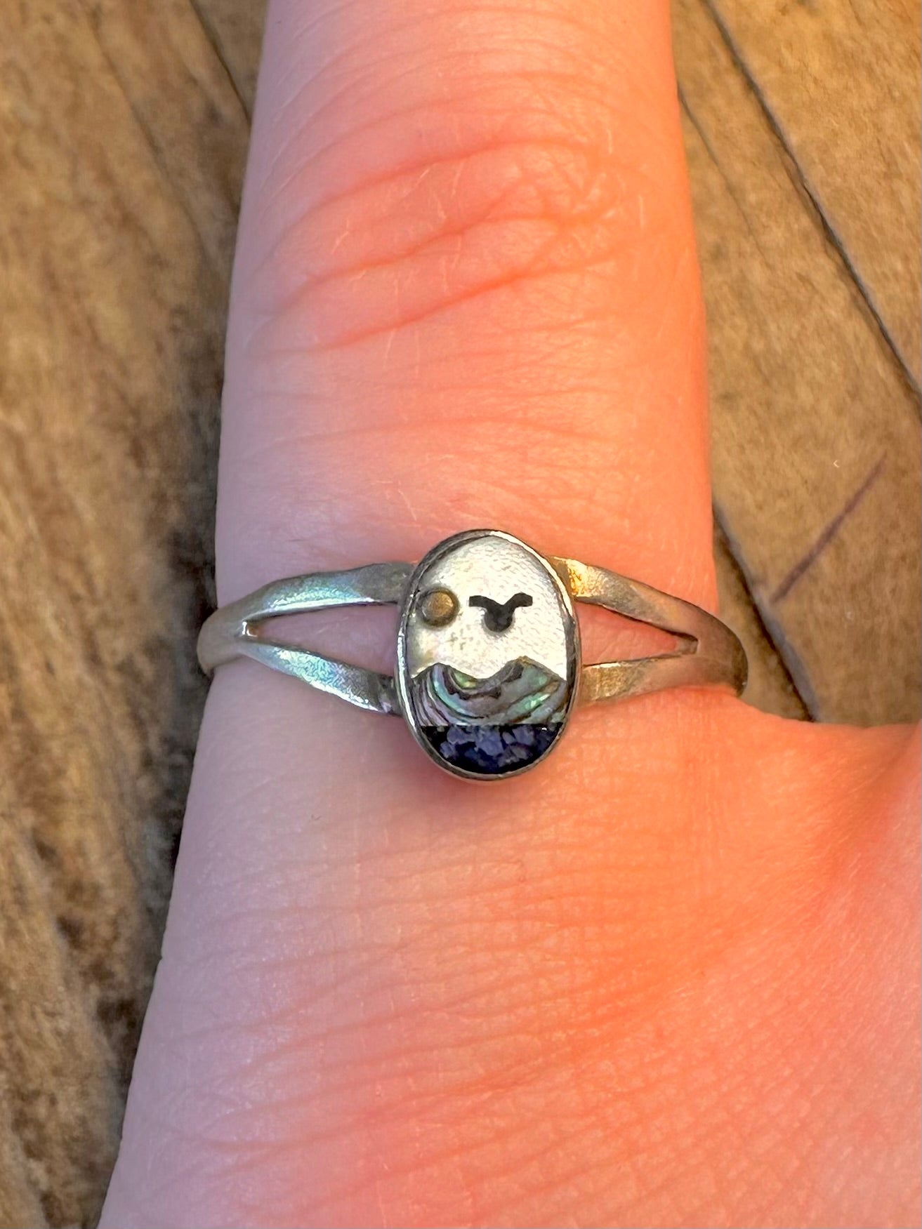 Abalone Shell Scenic Mexico Silver Size P Ring