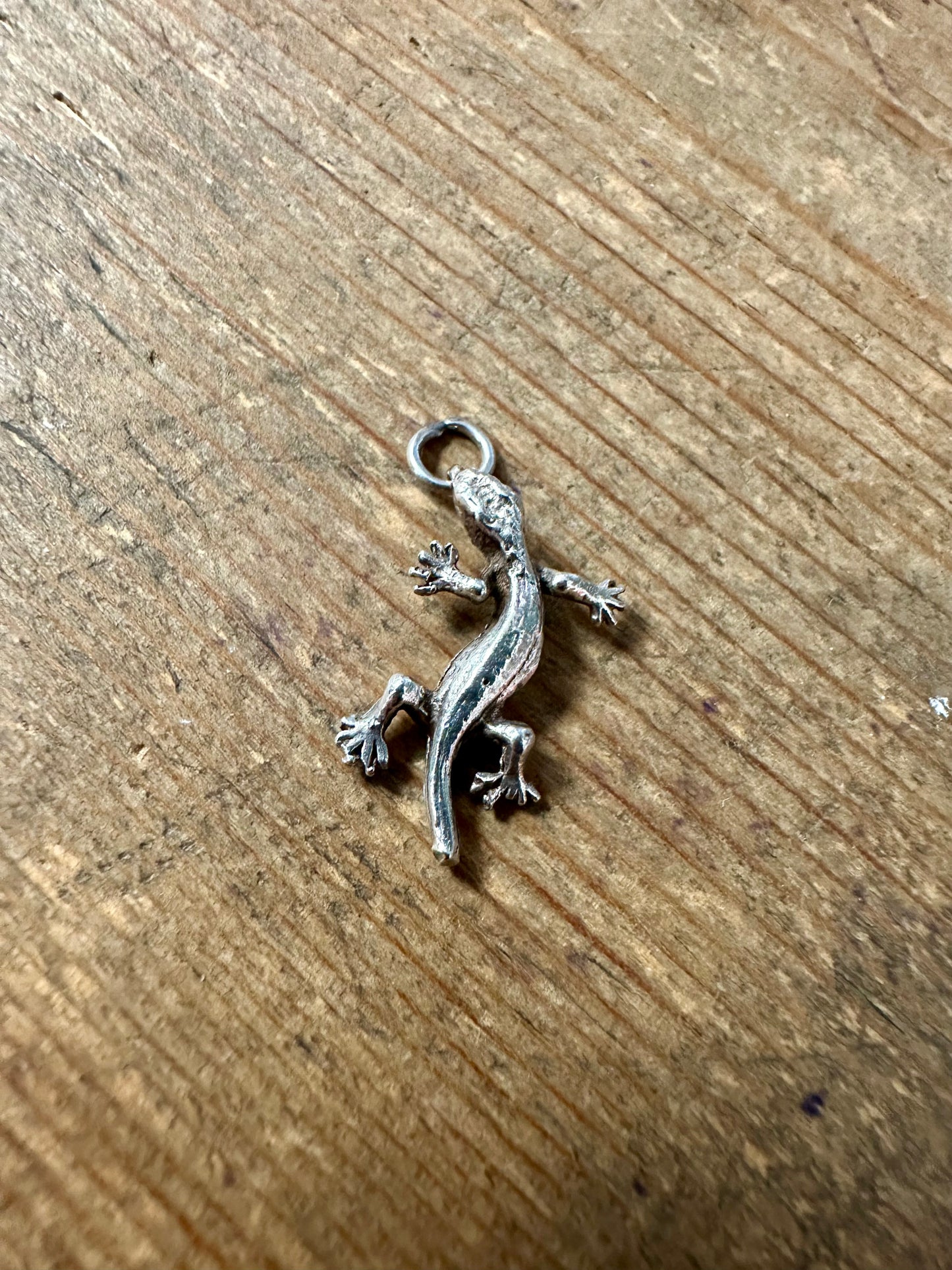 Vintage Lizard 925 Silver Charm Pendant