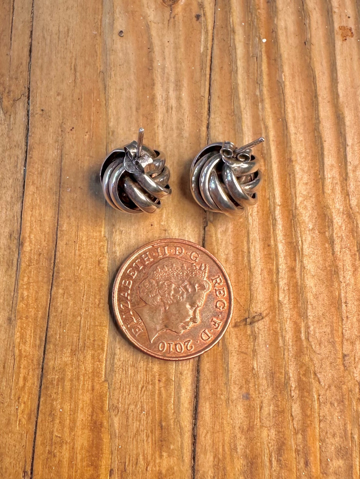 Chunky Knot Stud 925 Sterling Silver Earrings