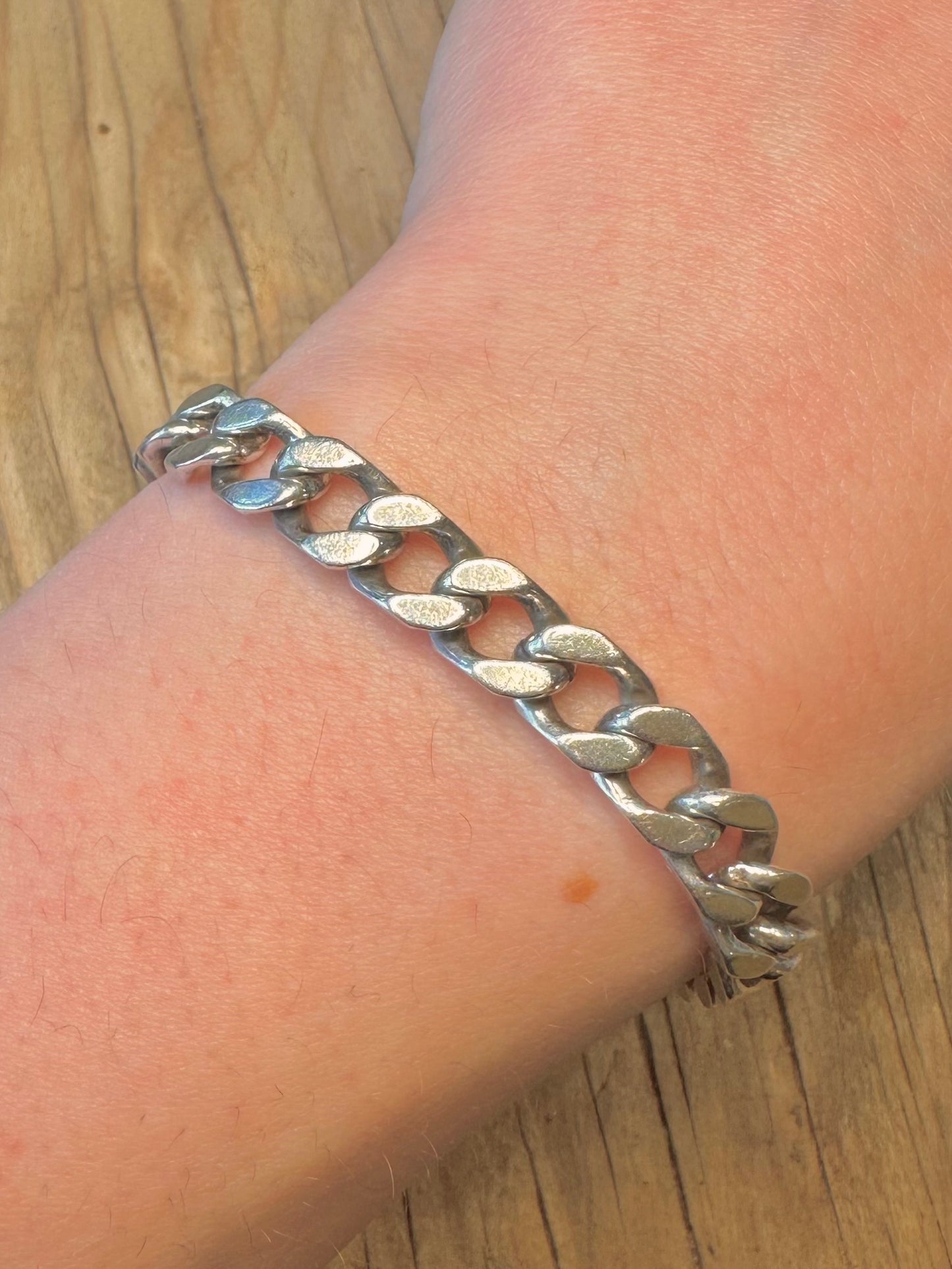 Vintage Curb Chain 925 Sterling Silver 9.3 inch Bracelet