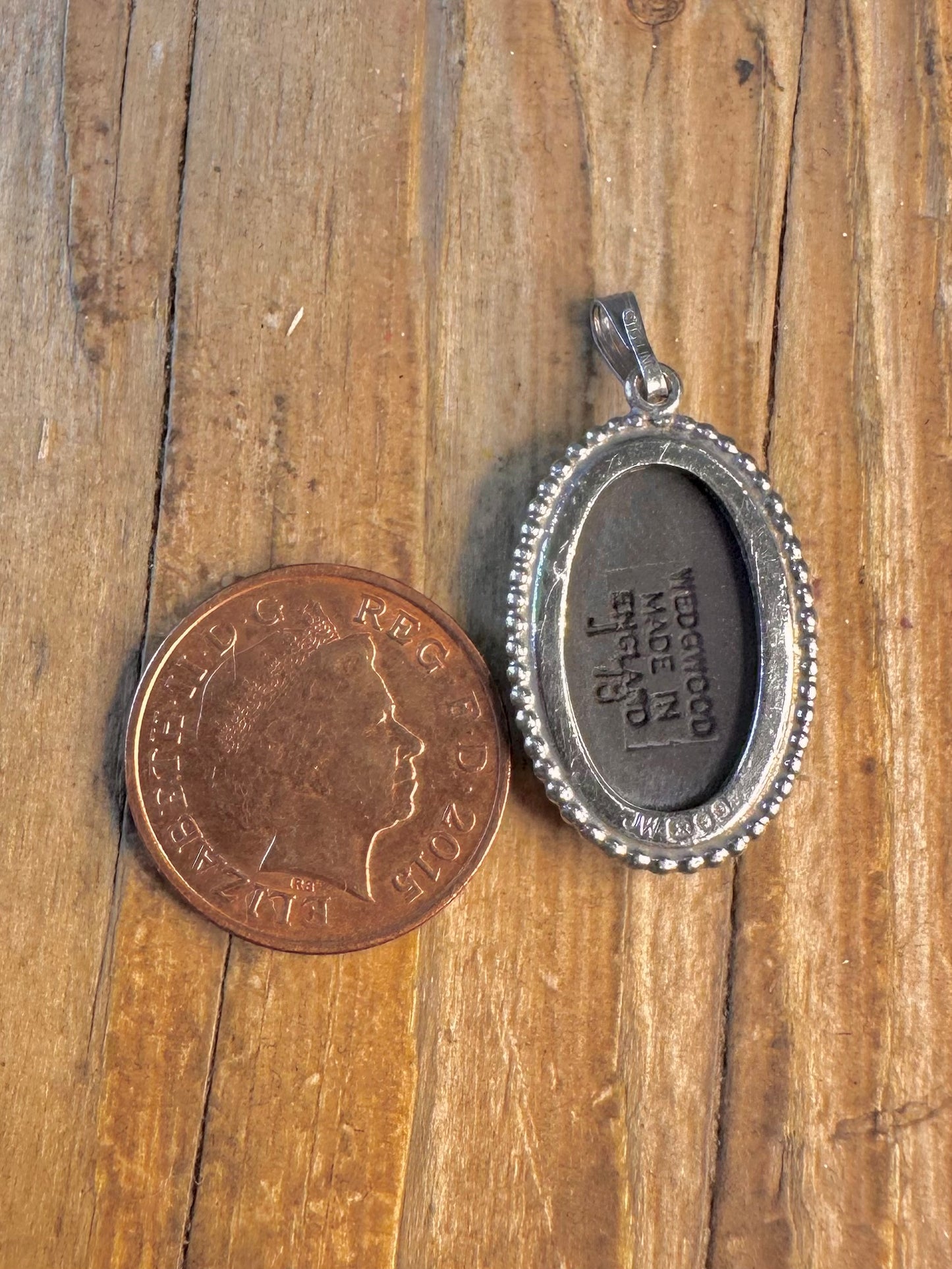 Black 1978 Wedgwood Cameo 925 Sterling Silver Pendant