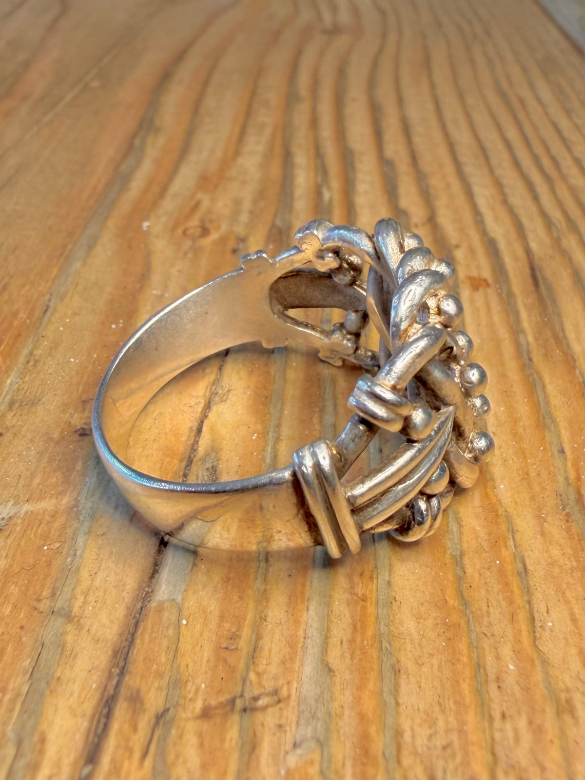 Unique 1985 Keepers Maker GGC Hallmarked 925 Sterling Silver Size Z+6 Ring