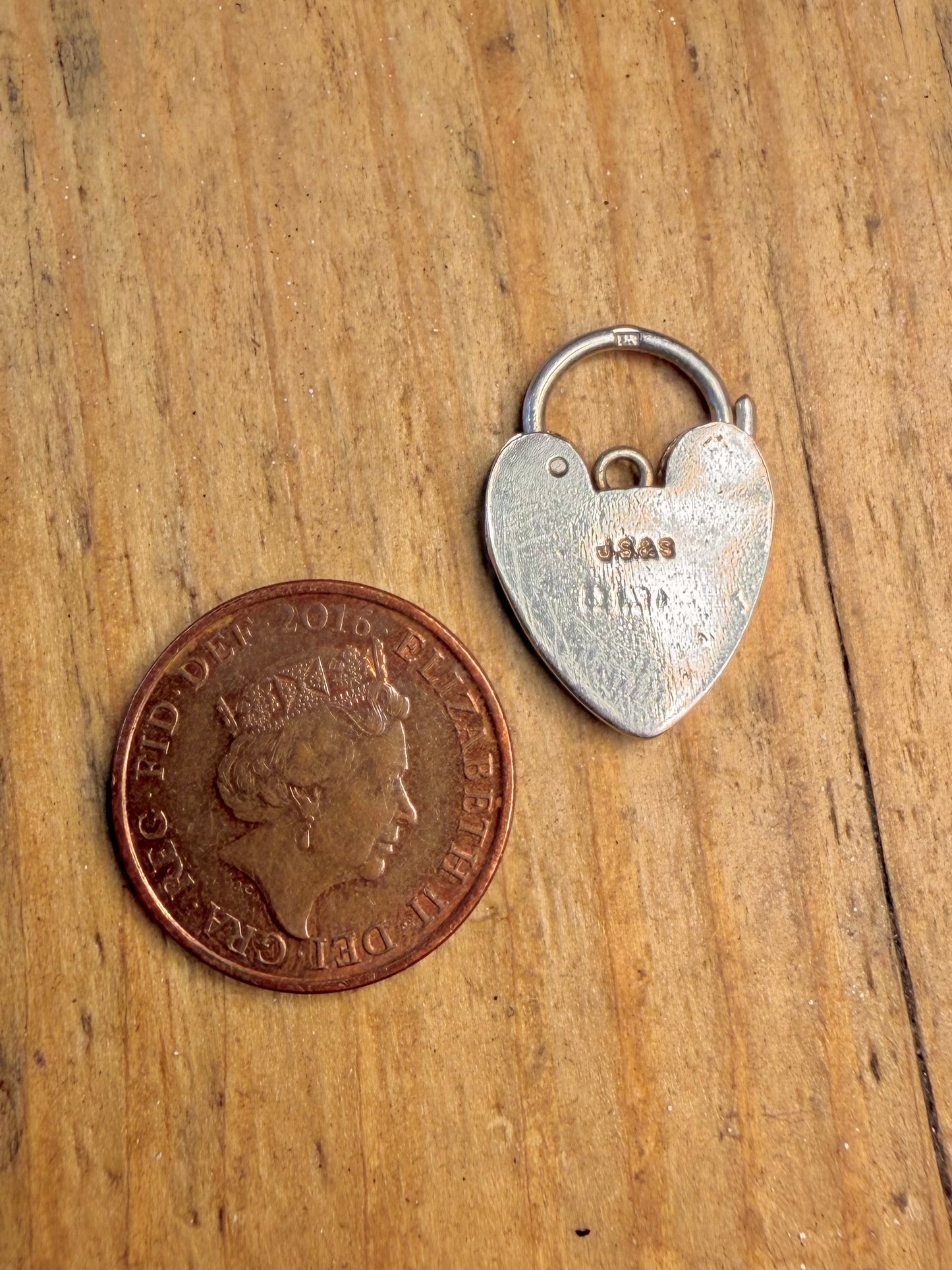 Heart Padlock Maker J.S&S 925 Sterling Silver Pendant