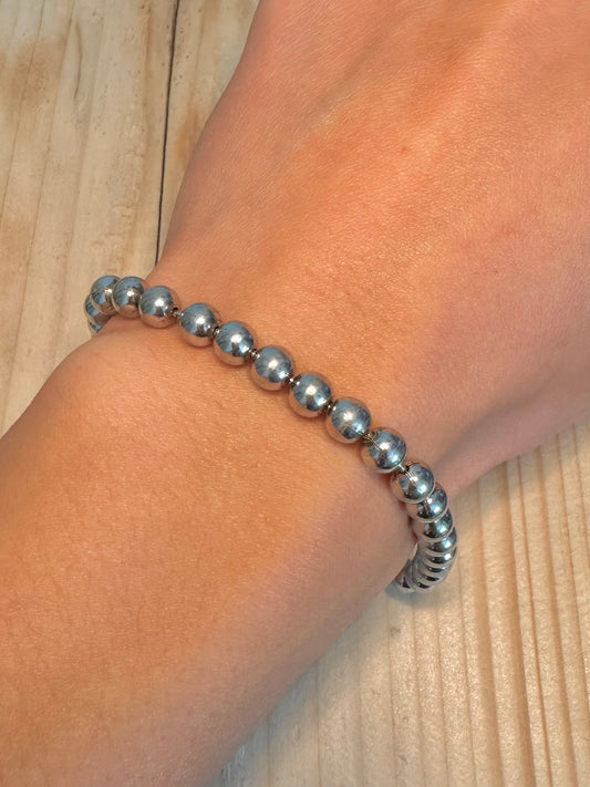 Bead Ball Chain 925 Sterling Silver 7.25 inch Bracelet