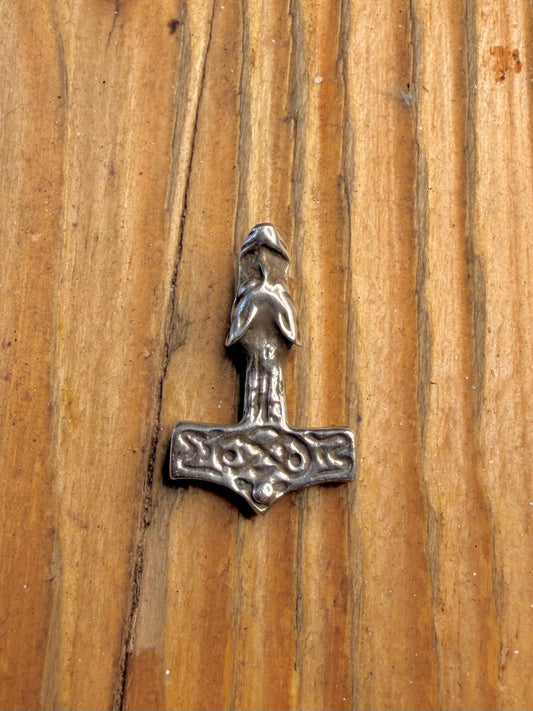 Viking Animal Head Thor Hammer 925 Sterling Silver Pendant