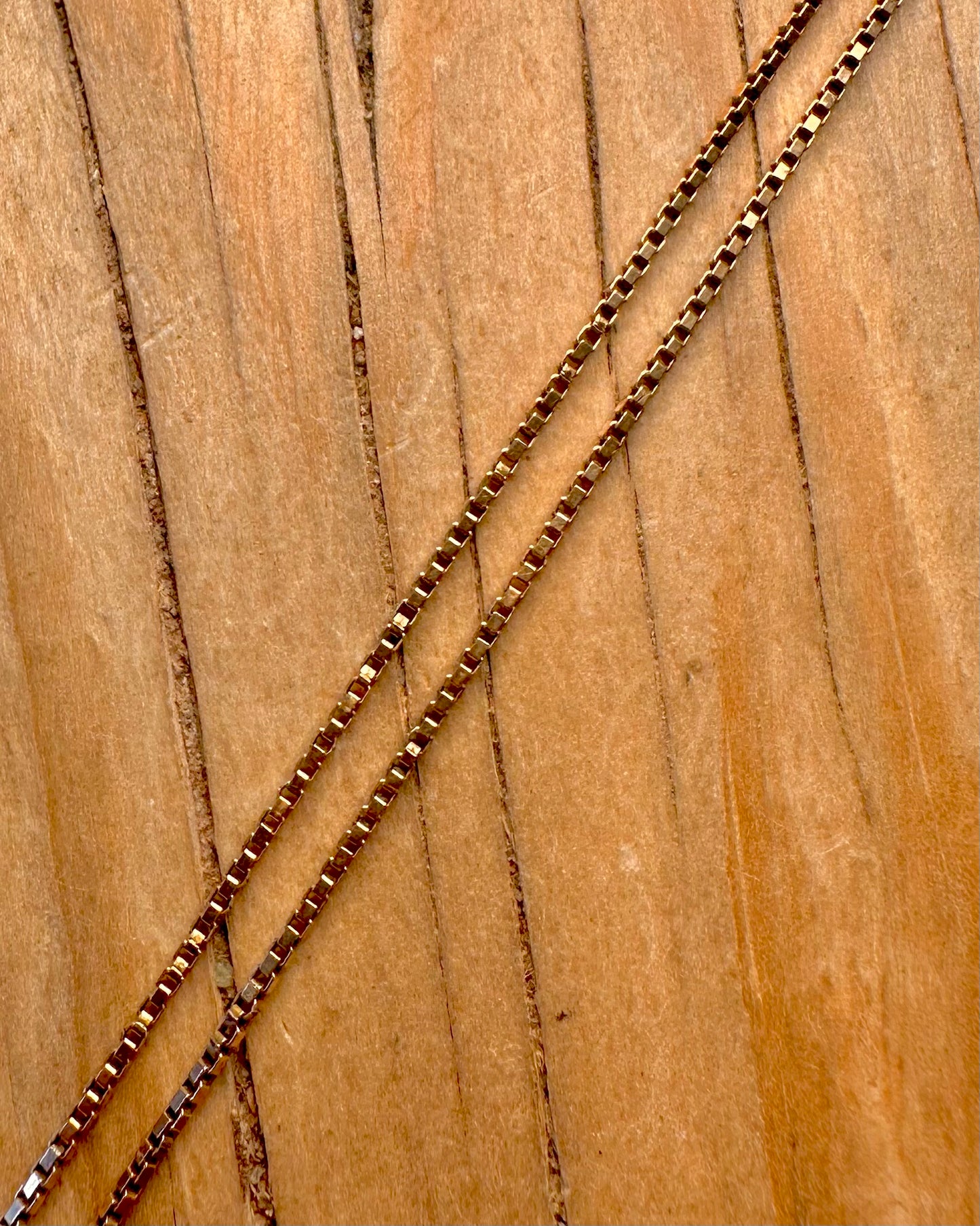 Vintage 1978 9ct Gold Box Chain 19.5 inch Necklace