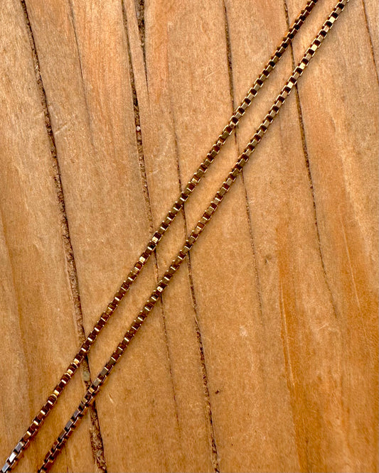 Vintage 1978 9ct Gold Box Chain 19.5 inch Necklace
